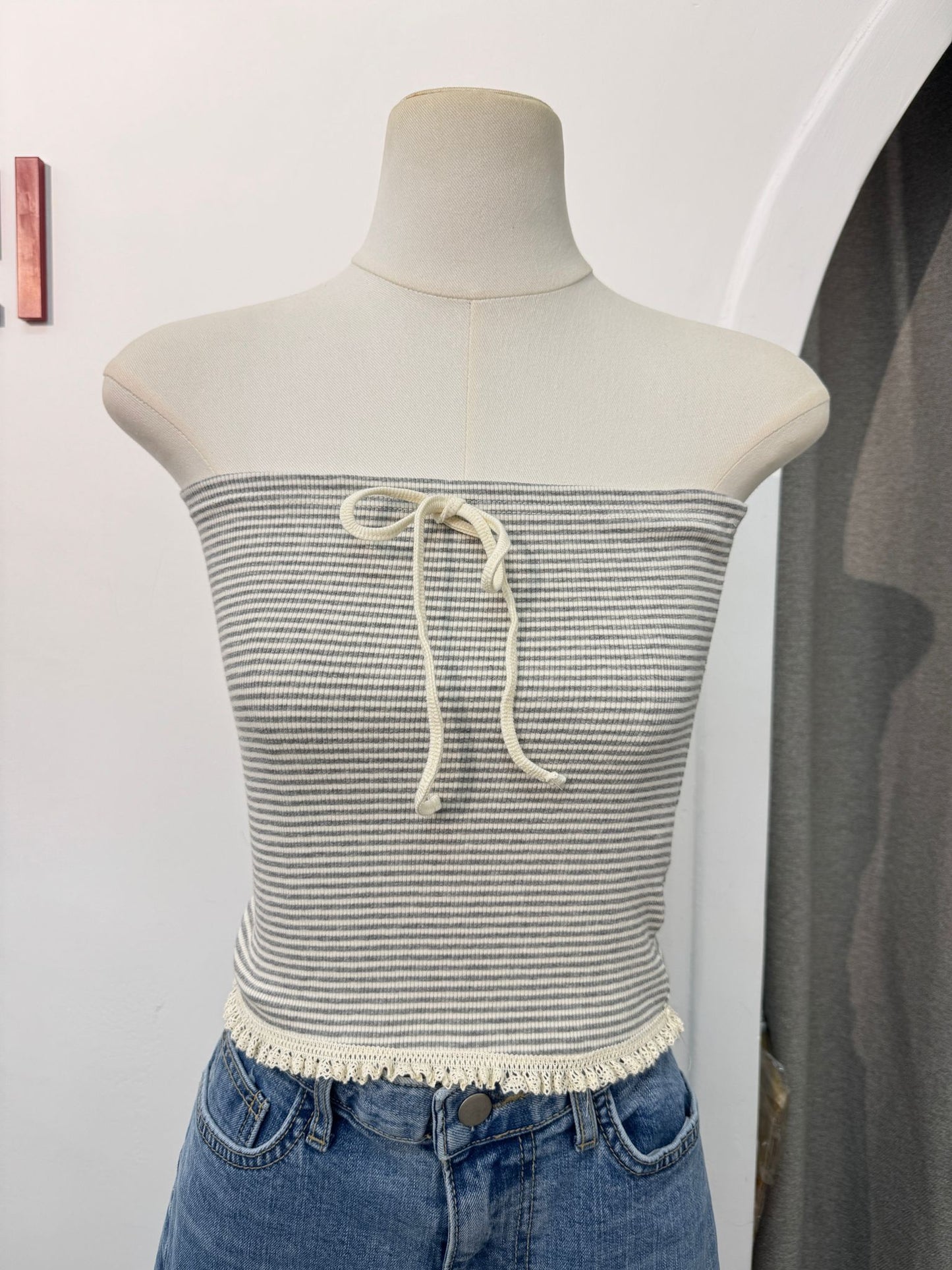 棉質橫間短版TUBE TOP
