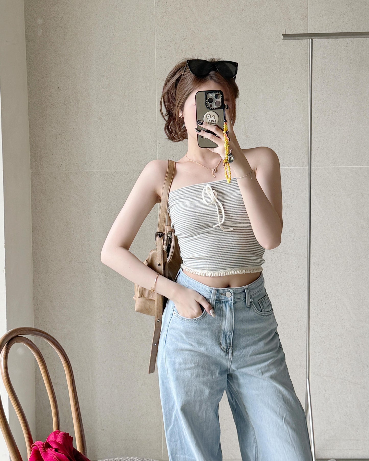 棉質橫間短版TUBE TOP