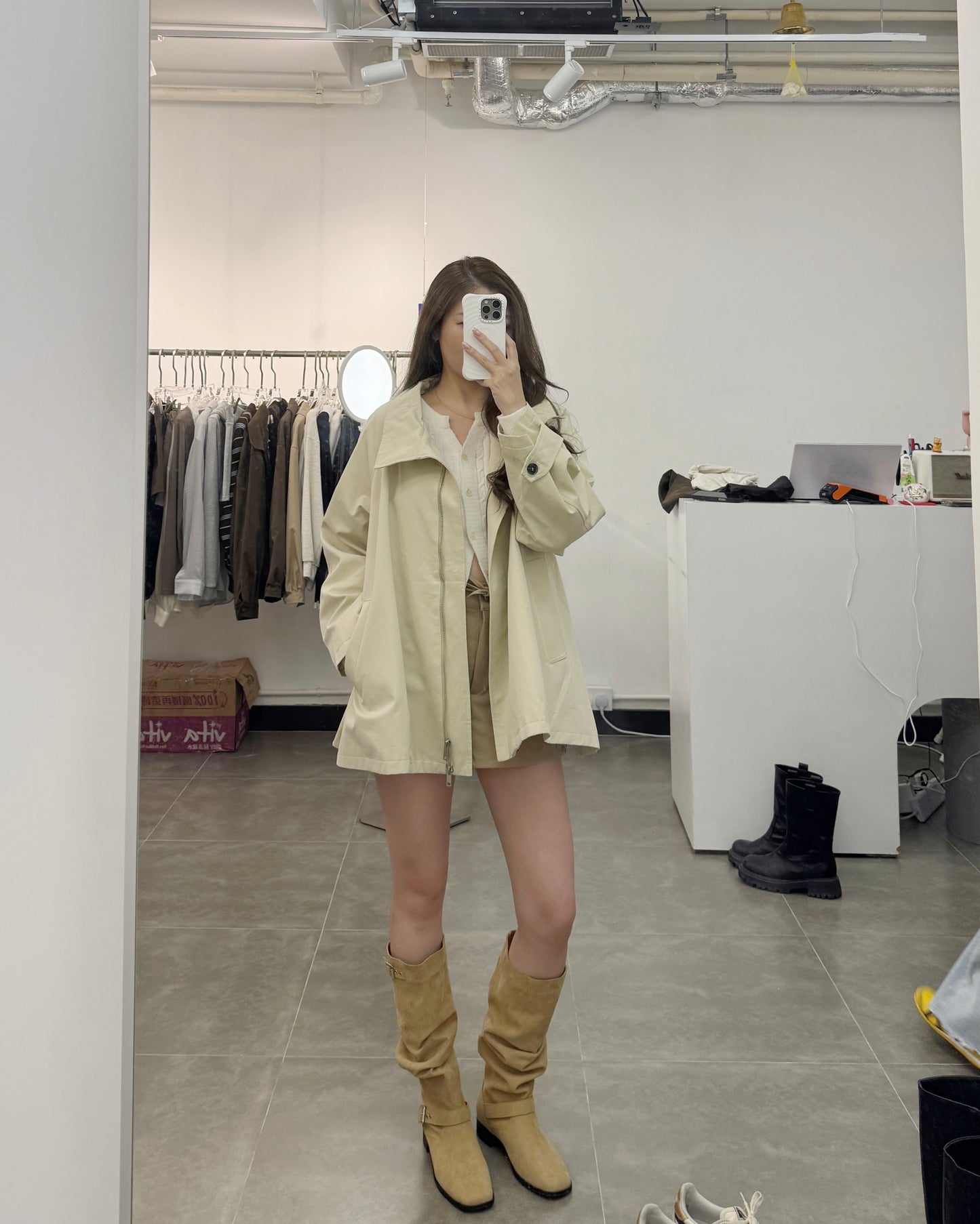 TRENCH短版斗篷外套