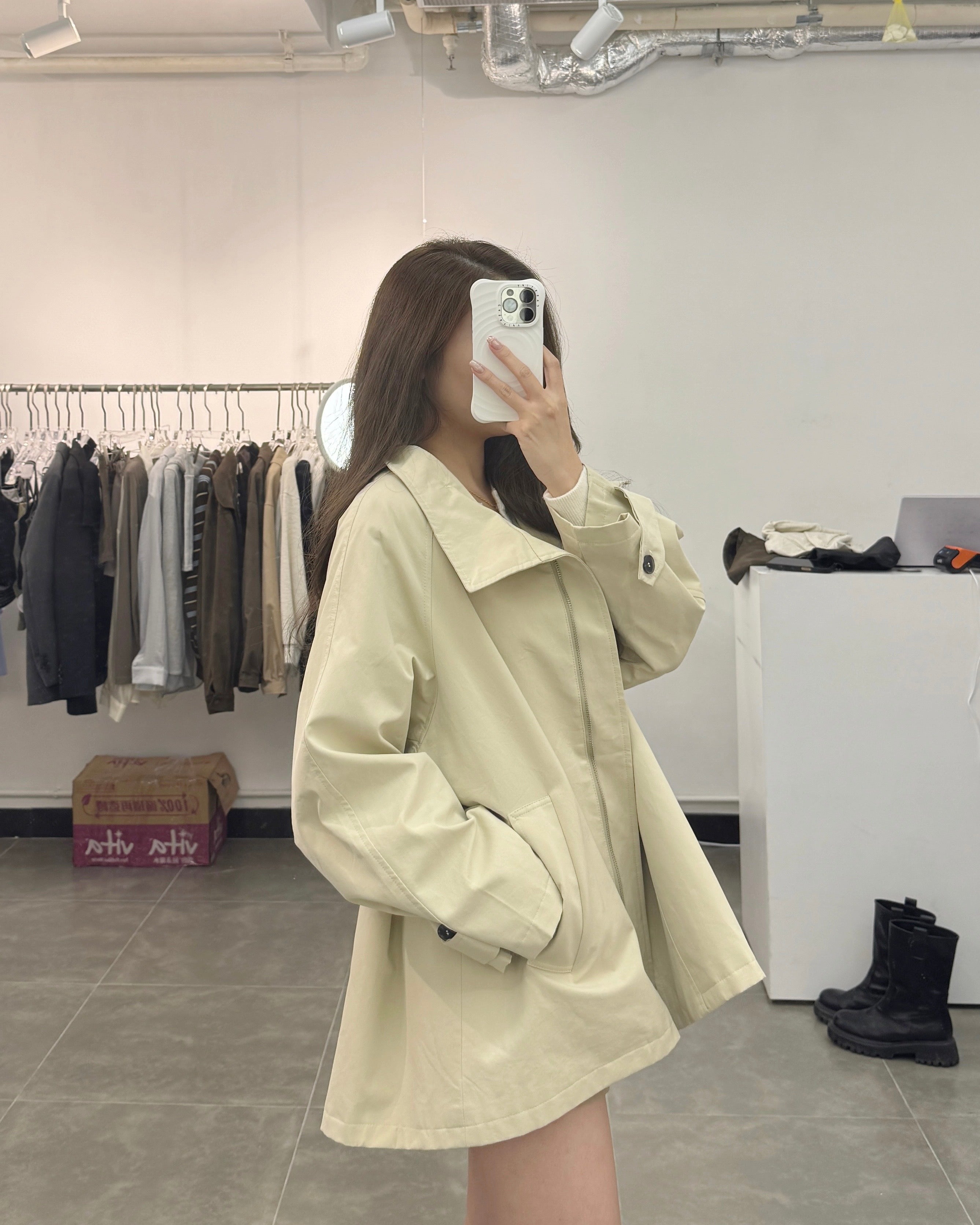 TRENCH短版斗篷外套