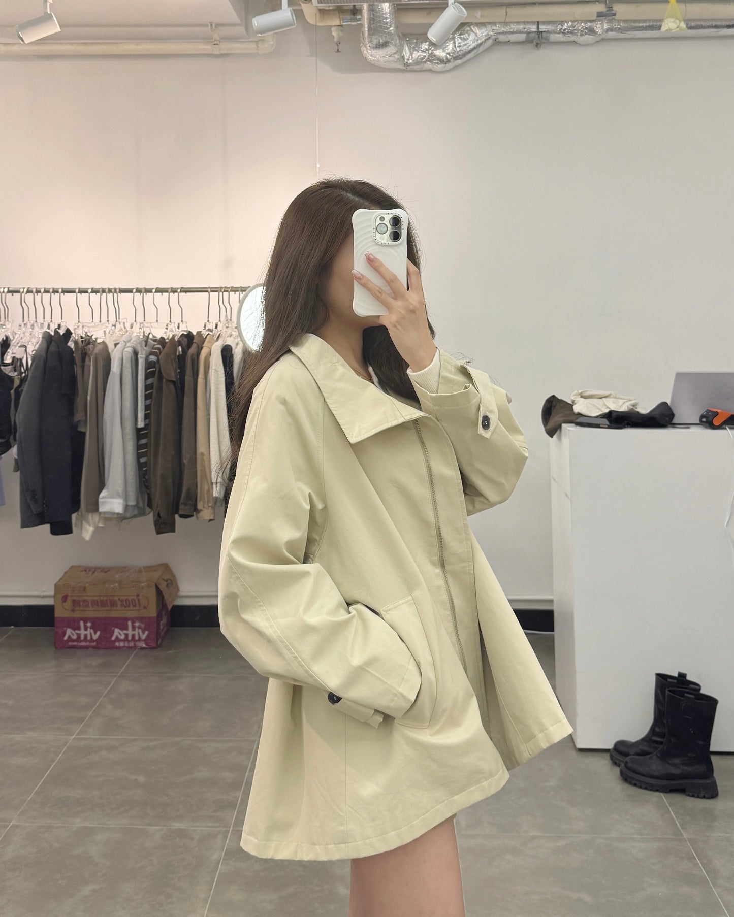 TRENCH短版斗篷外套