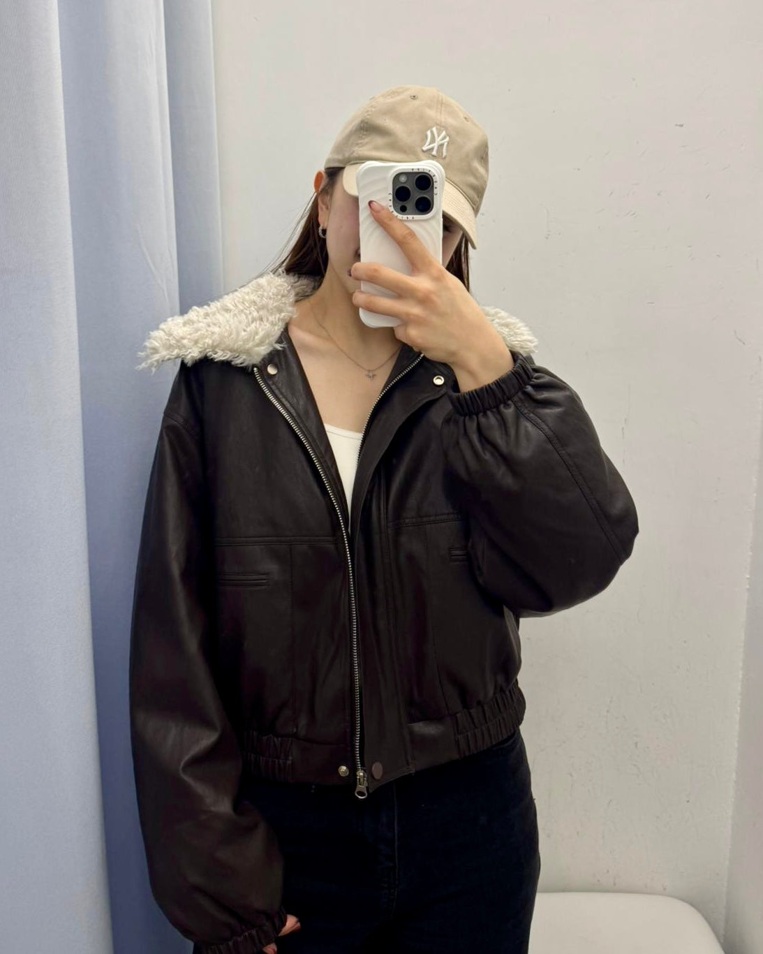 毛領輕薄羽絨皮褸