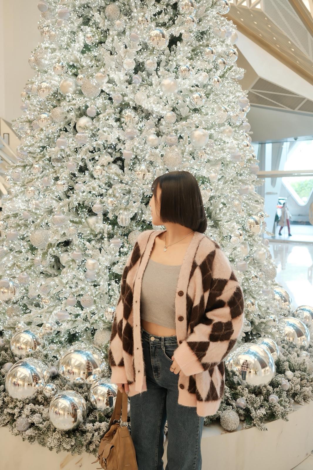 菱格毛毛開胸長版冷衫