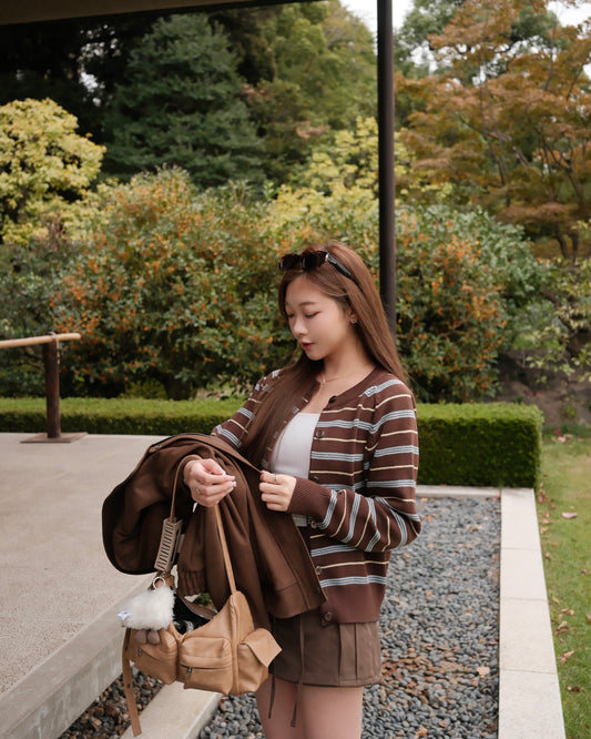 STRIPE開胸針織外套