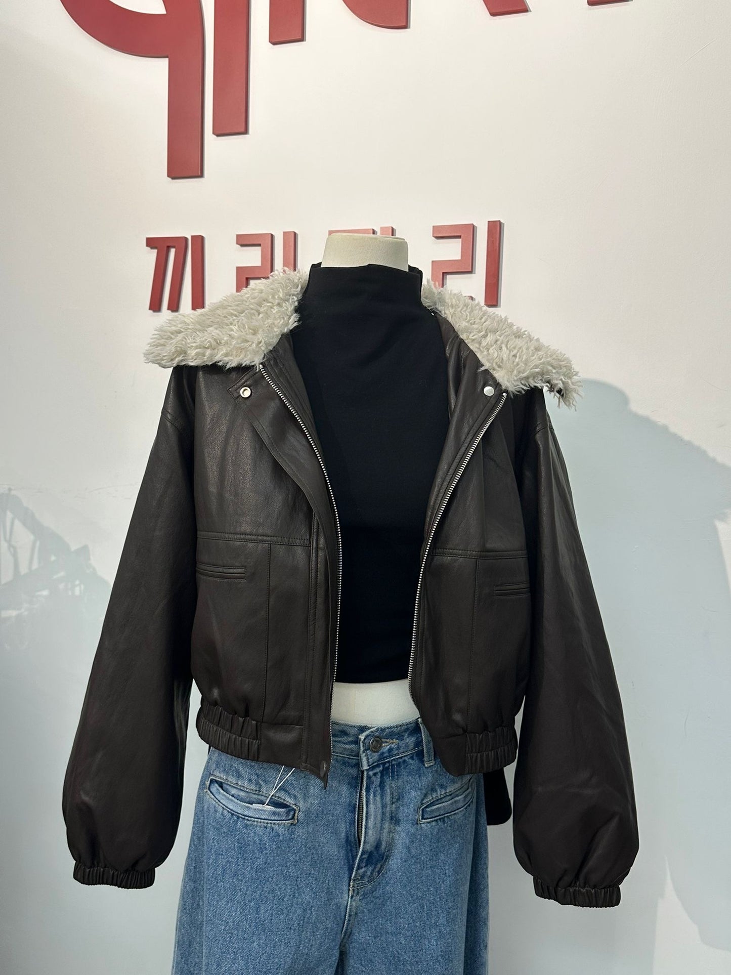 毛領輕薄羽絨皮褸