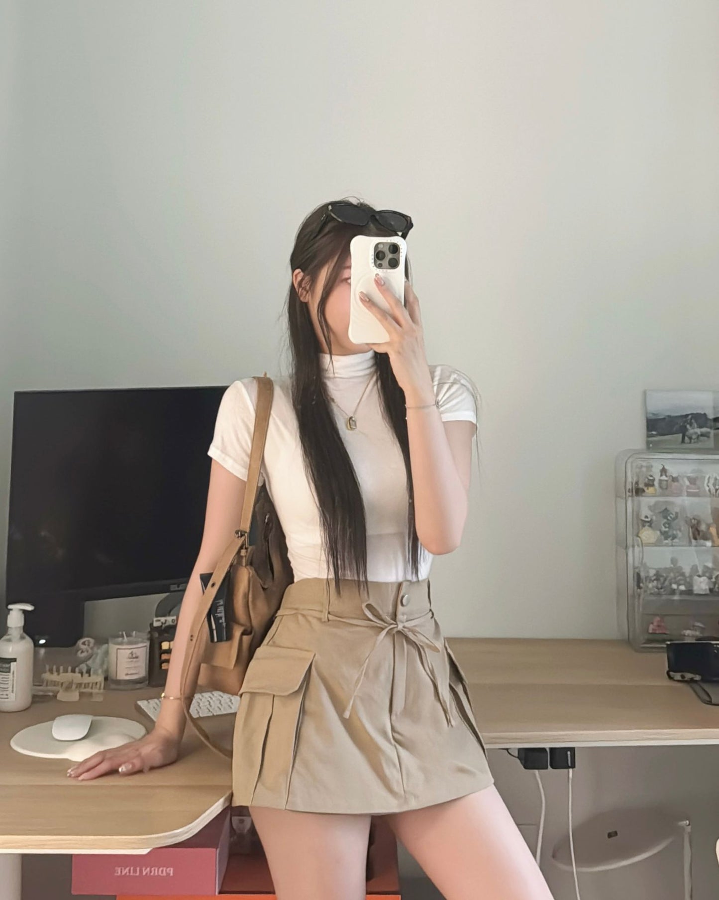 3色CLEAN FIT高領軟糯短TEE