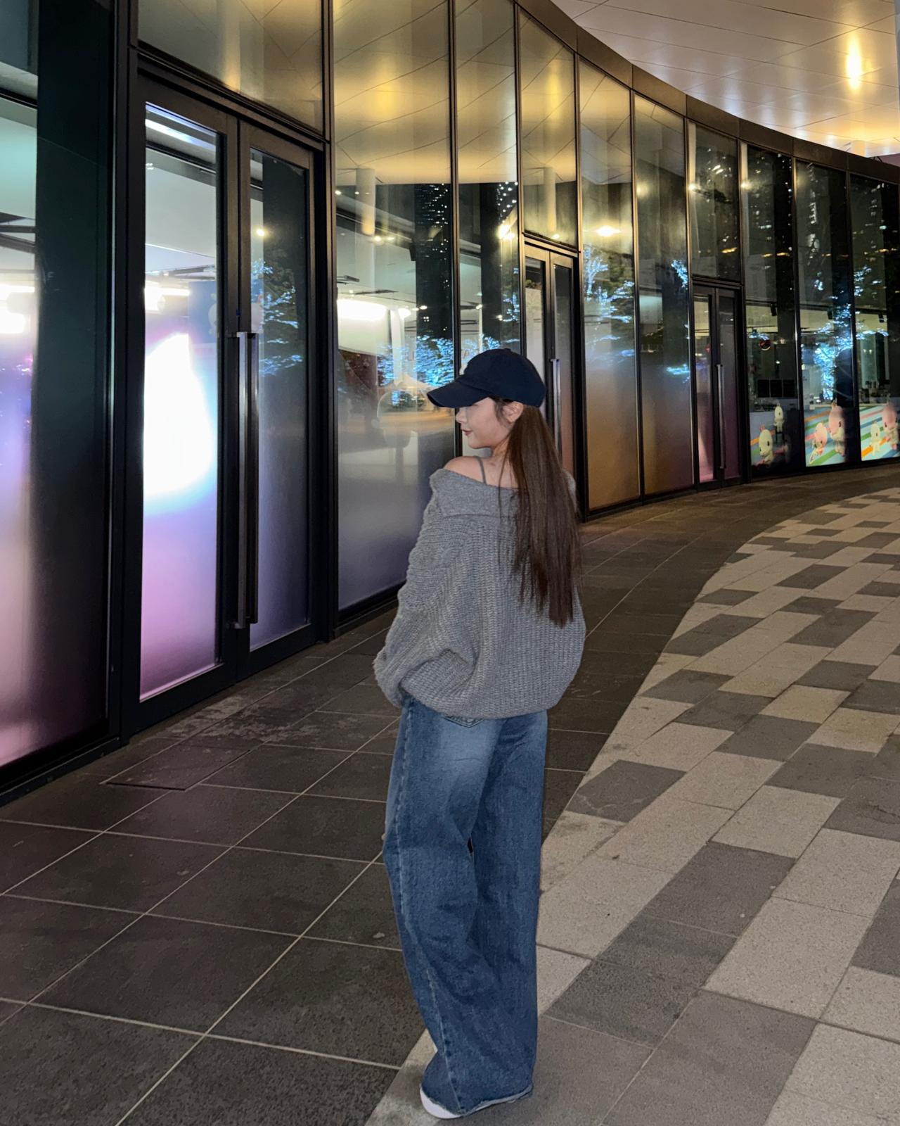 OVERSIZE拉鍊扭紋針織外套