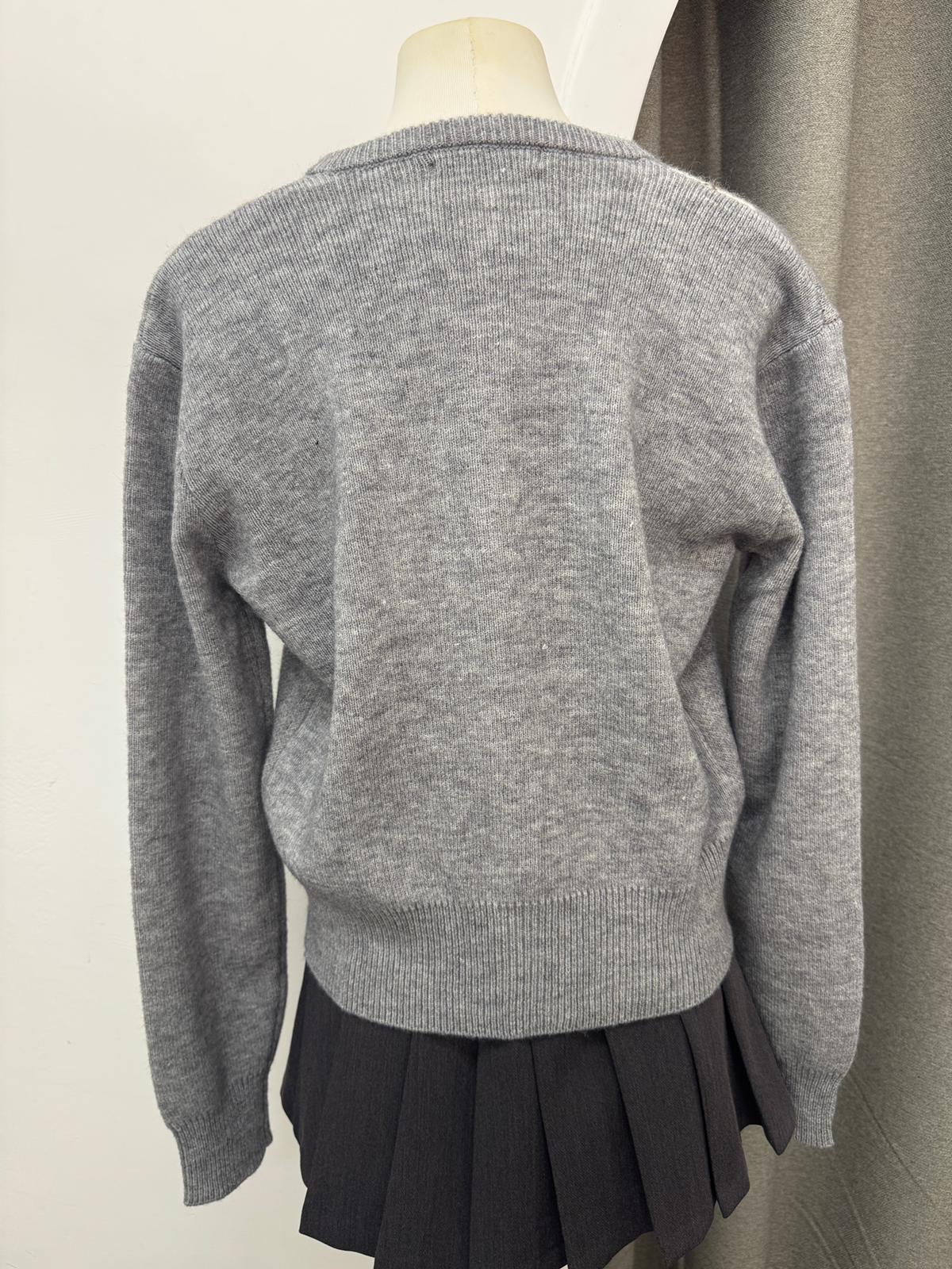 菱格圓領針織外套