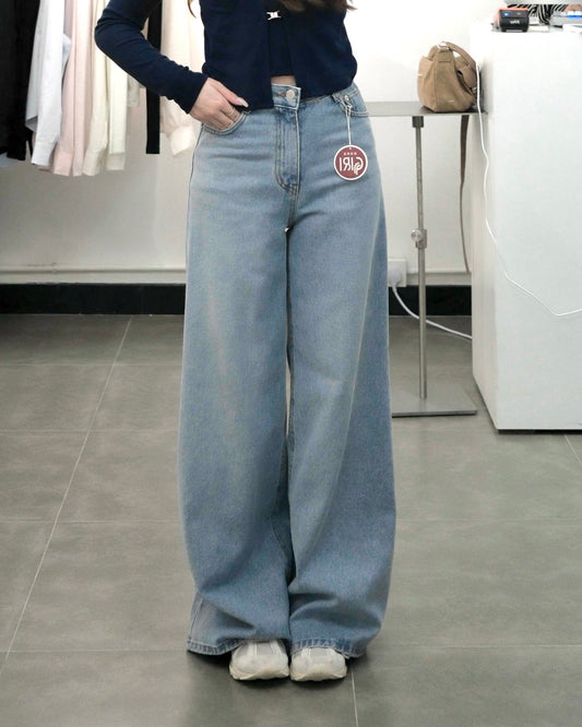 STRAIGHT FIT闊腳牛仔褲