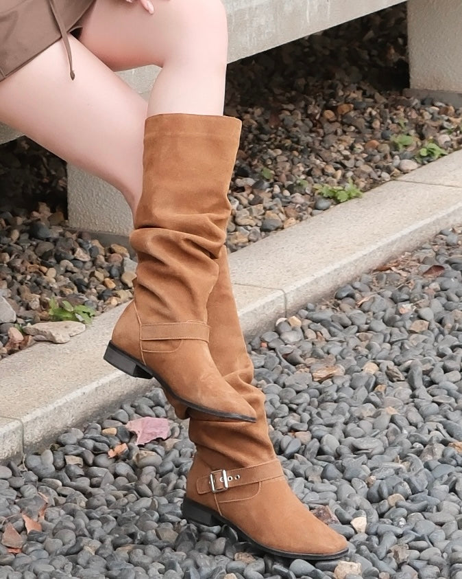 BUCKLE WRINKLE BOOTS