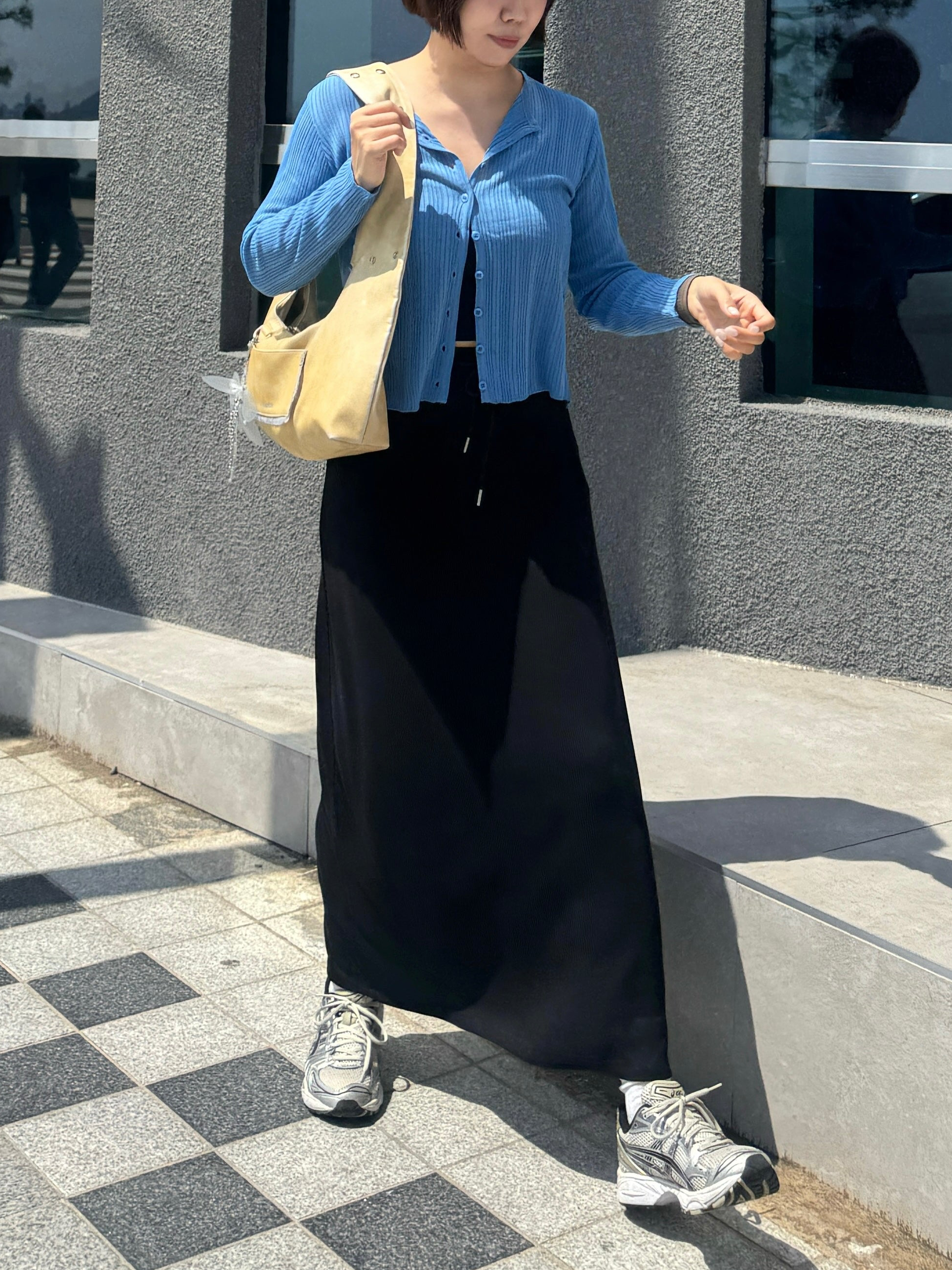 COTTON束繩長裙