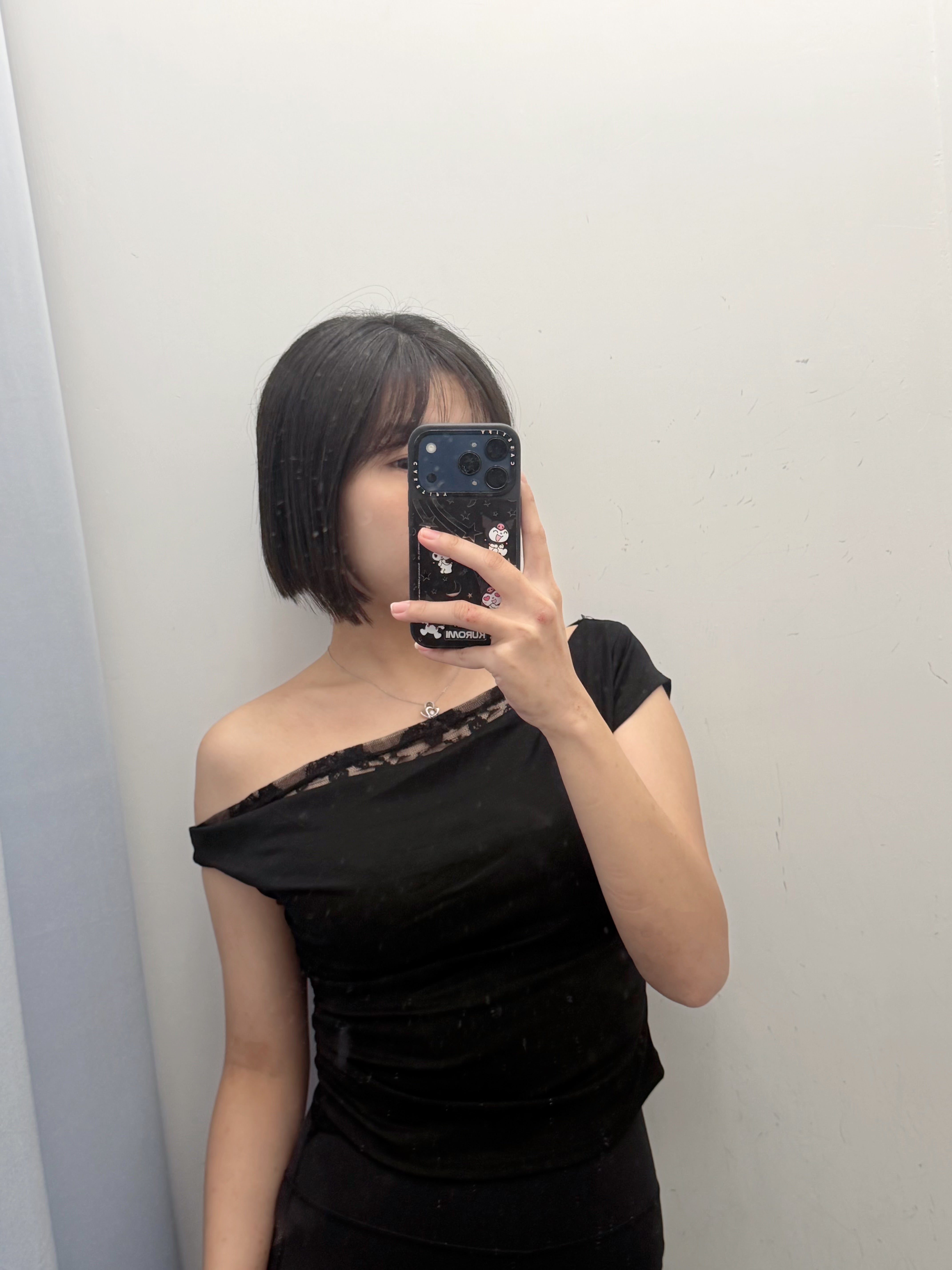 LACE LAYER露肩短袖TEE