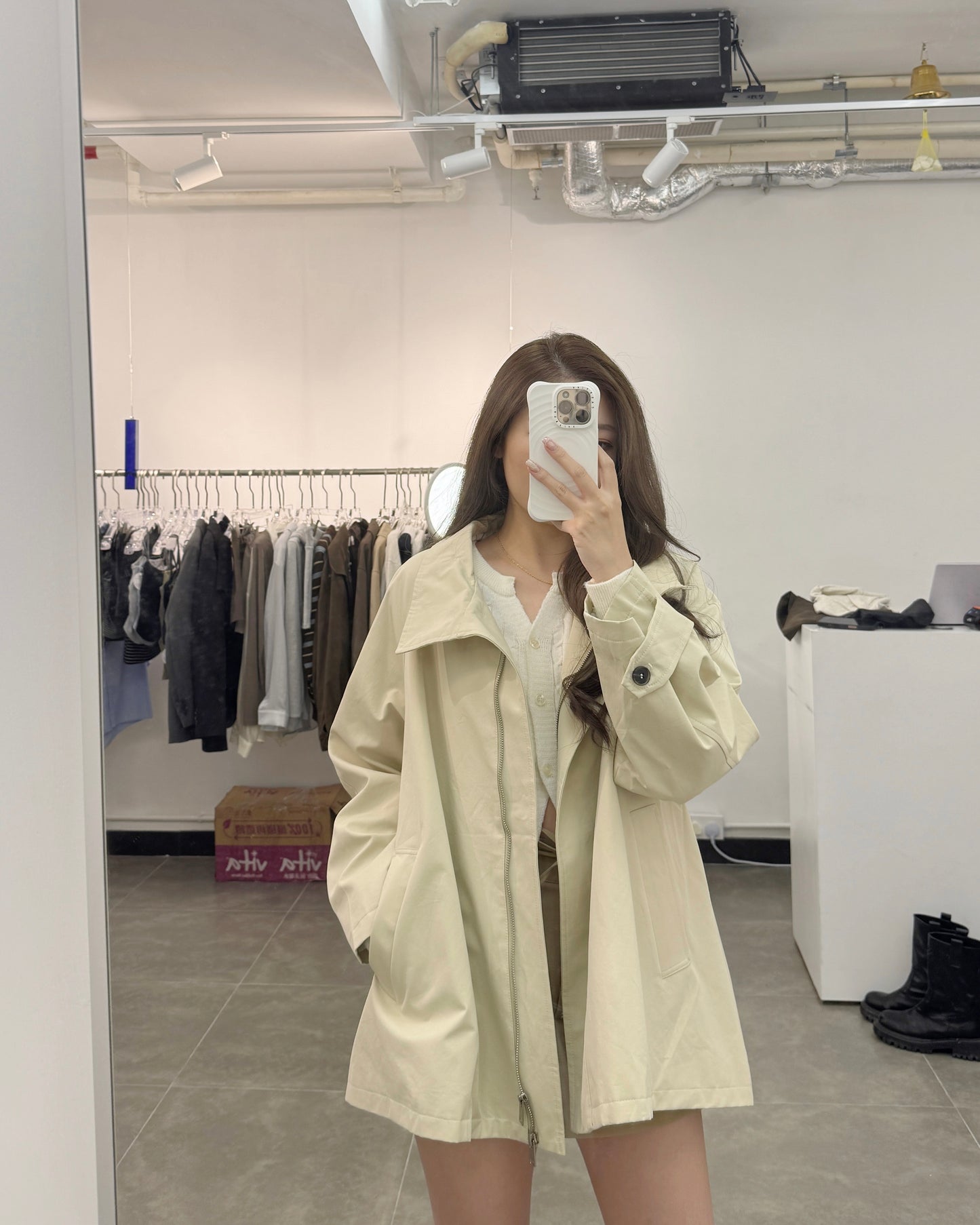 TRENCH短版斗篷外套