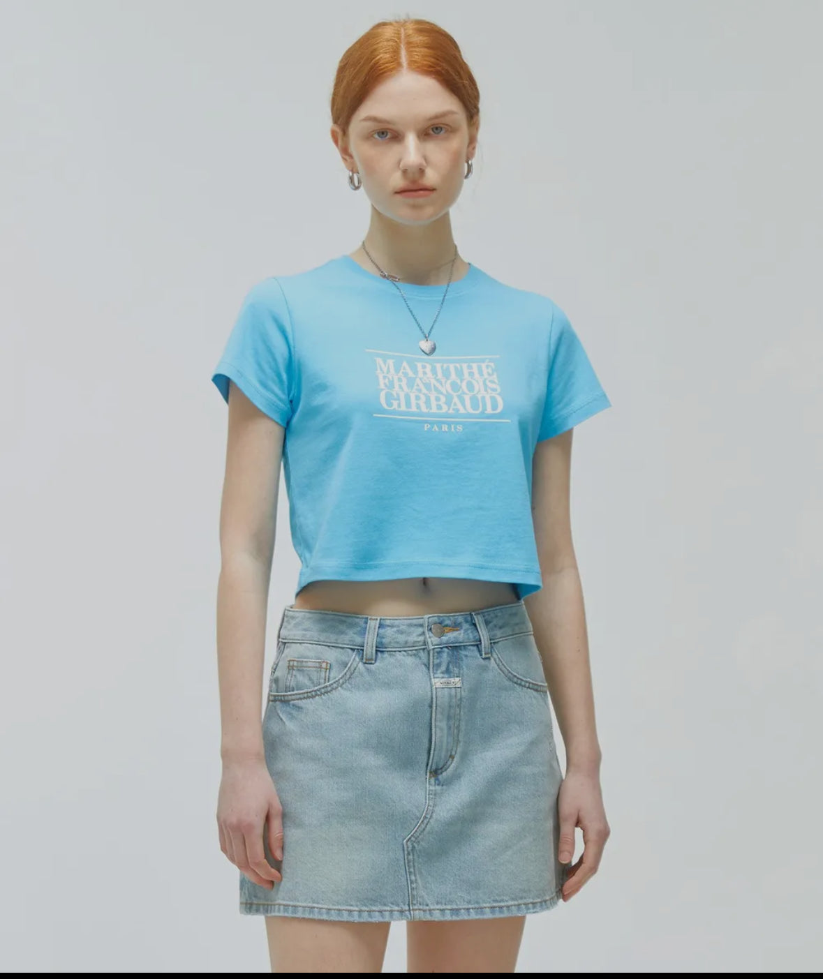 MARITHE W Classic Logo Crop Tee