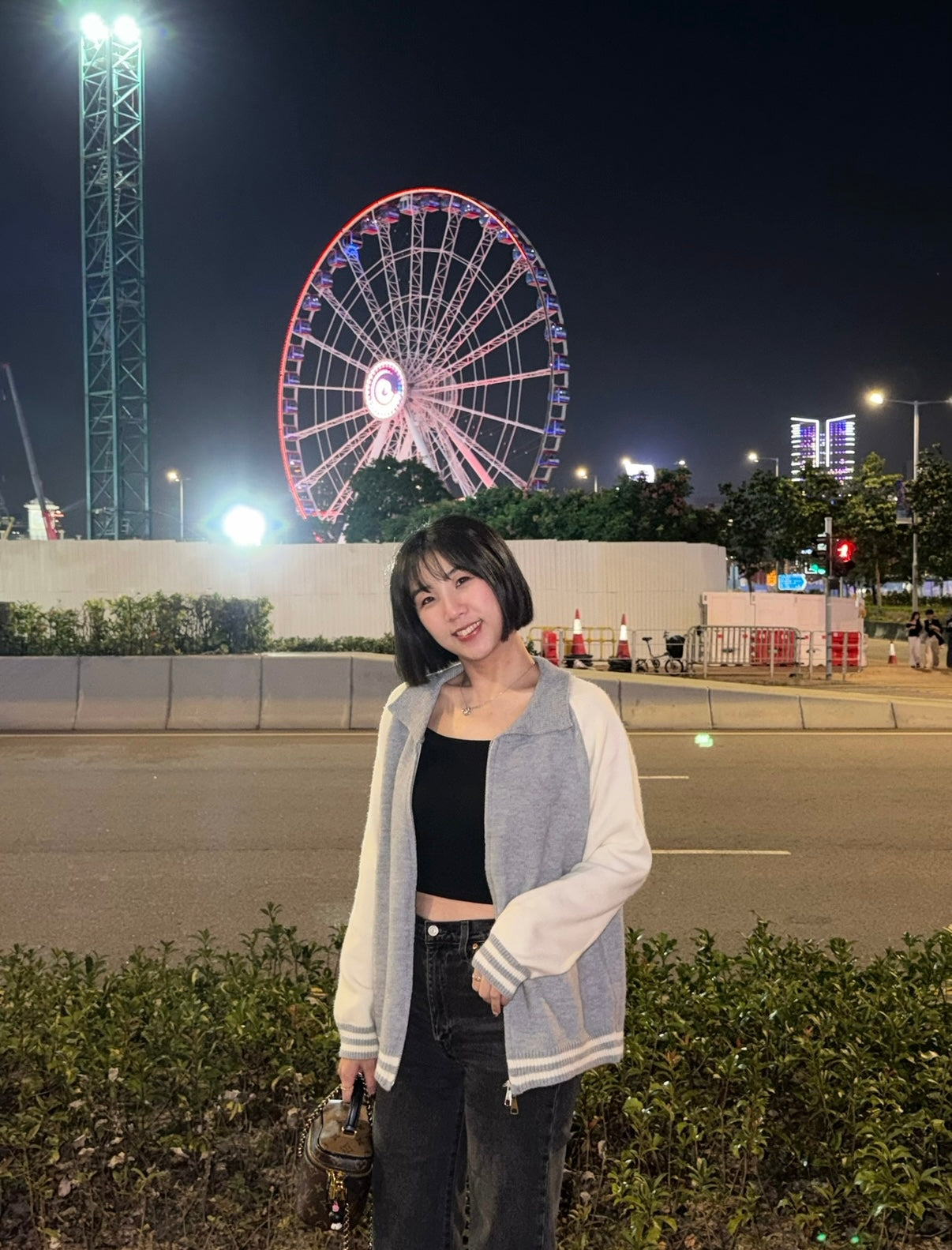 拼色拉鍊針織外套