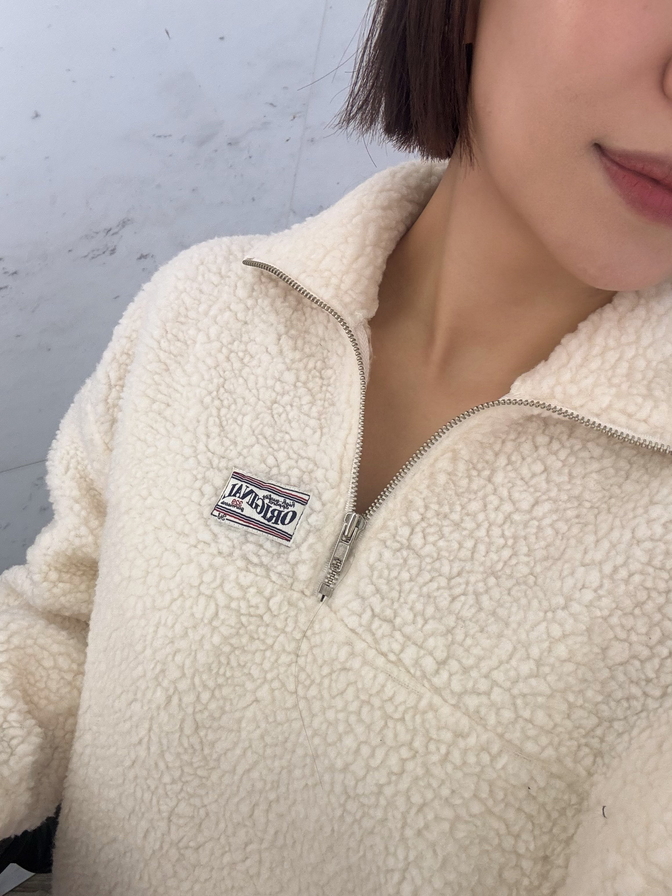 小綿羊拉鍊翻領衛衣