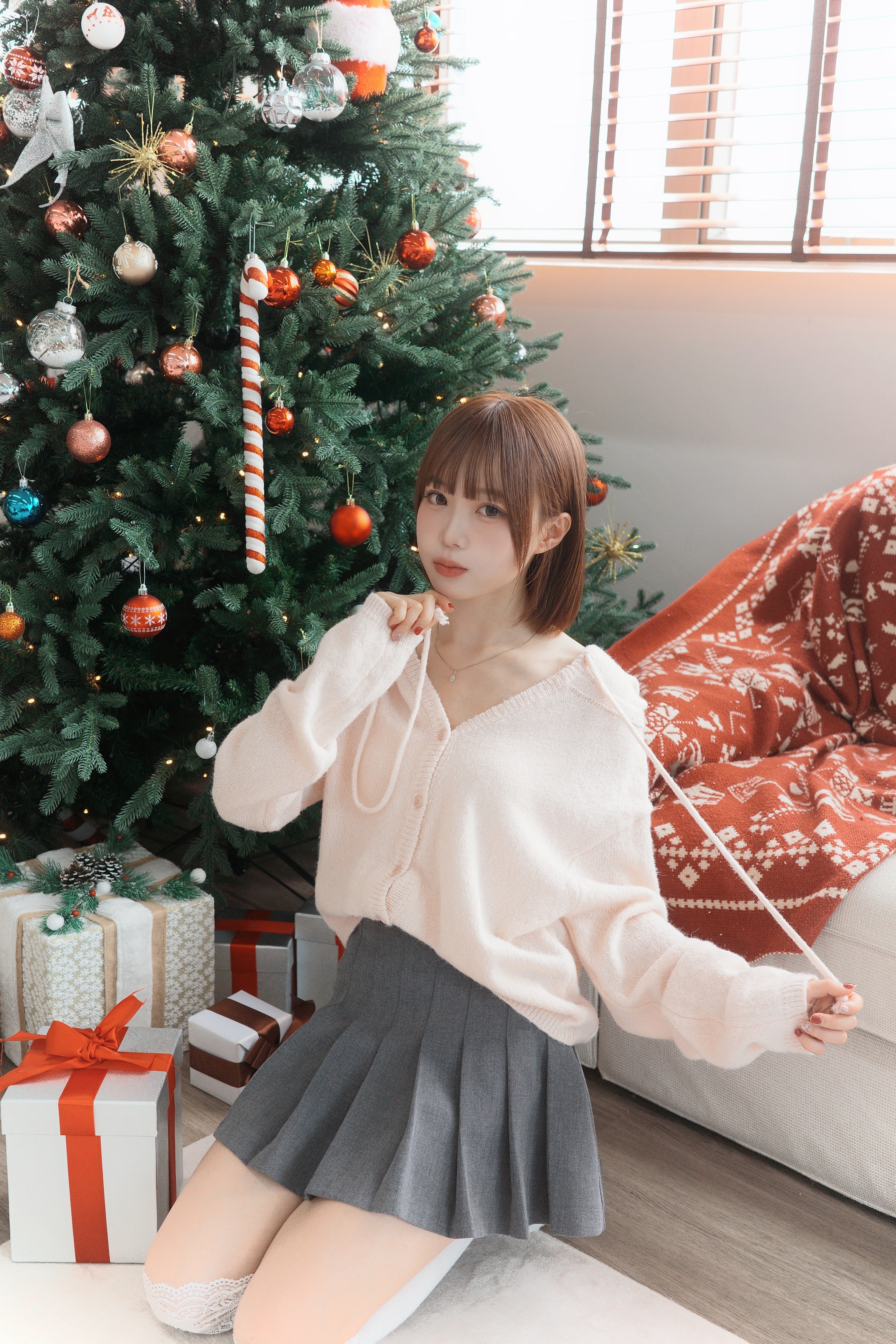 連帽針織開胸上衣