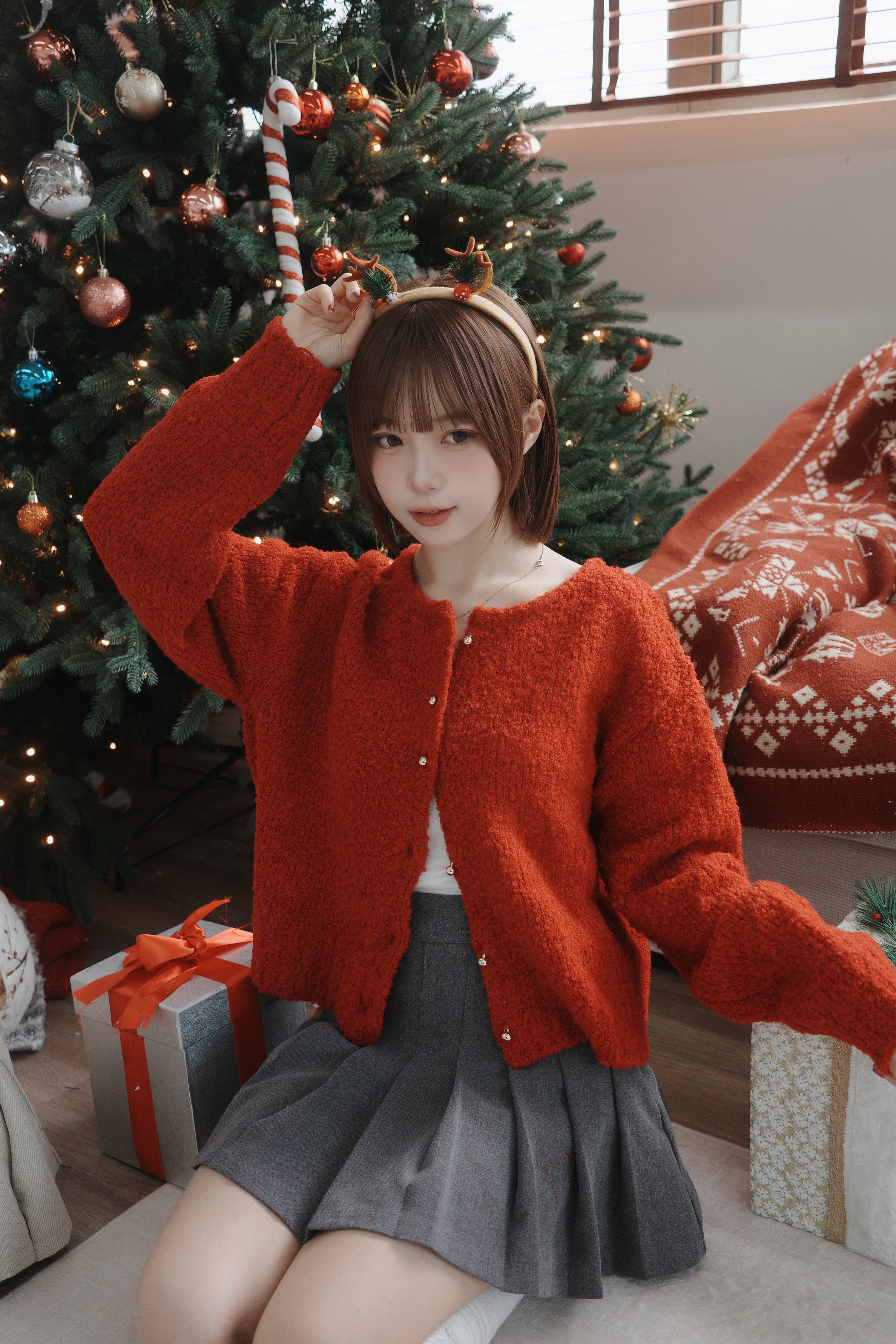 47% WOOL 金扣針織外套