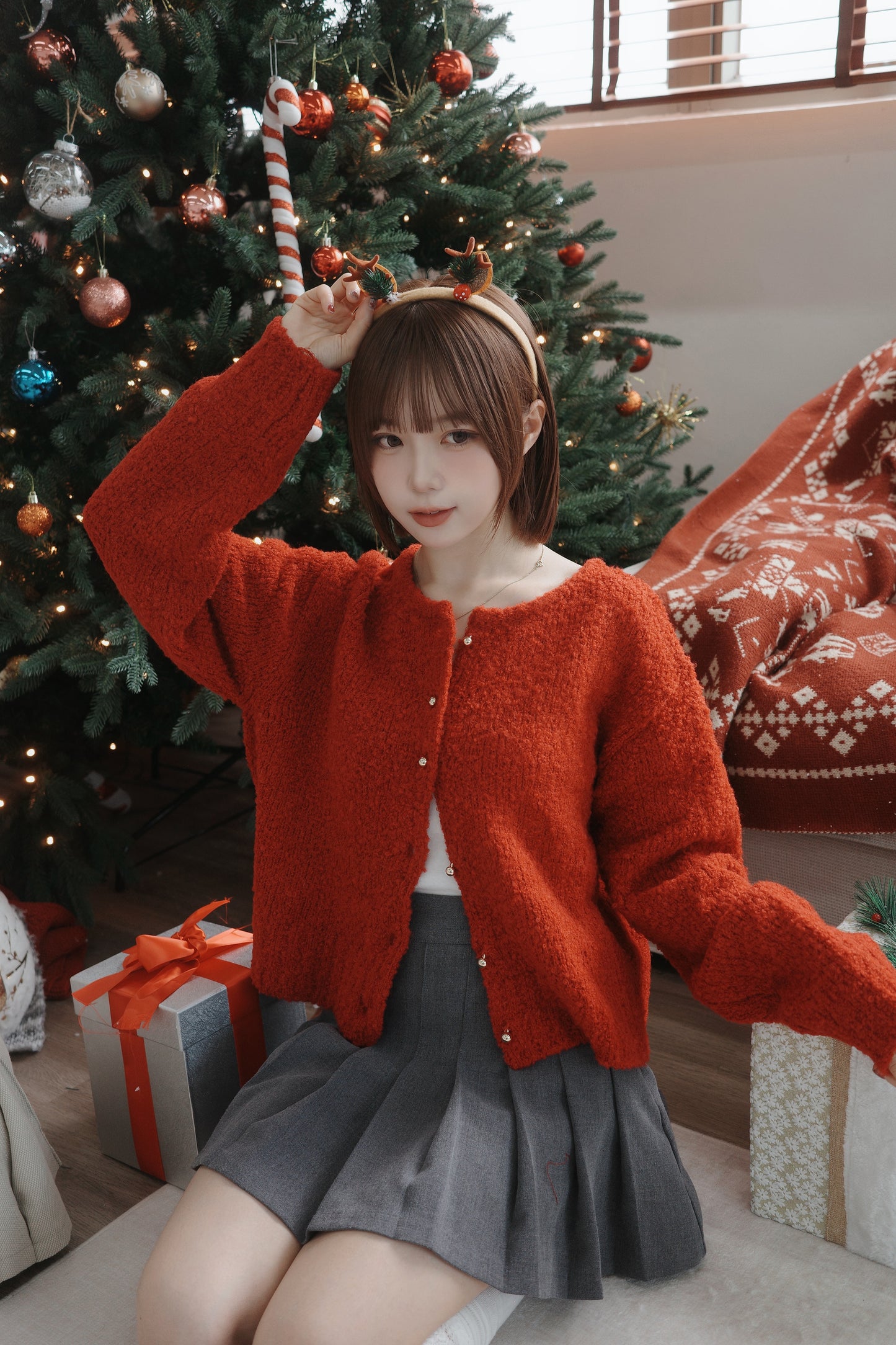 47% WOOL 金扣針織外套