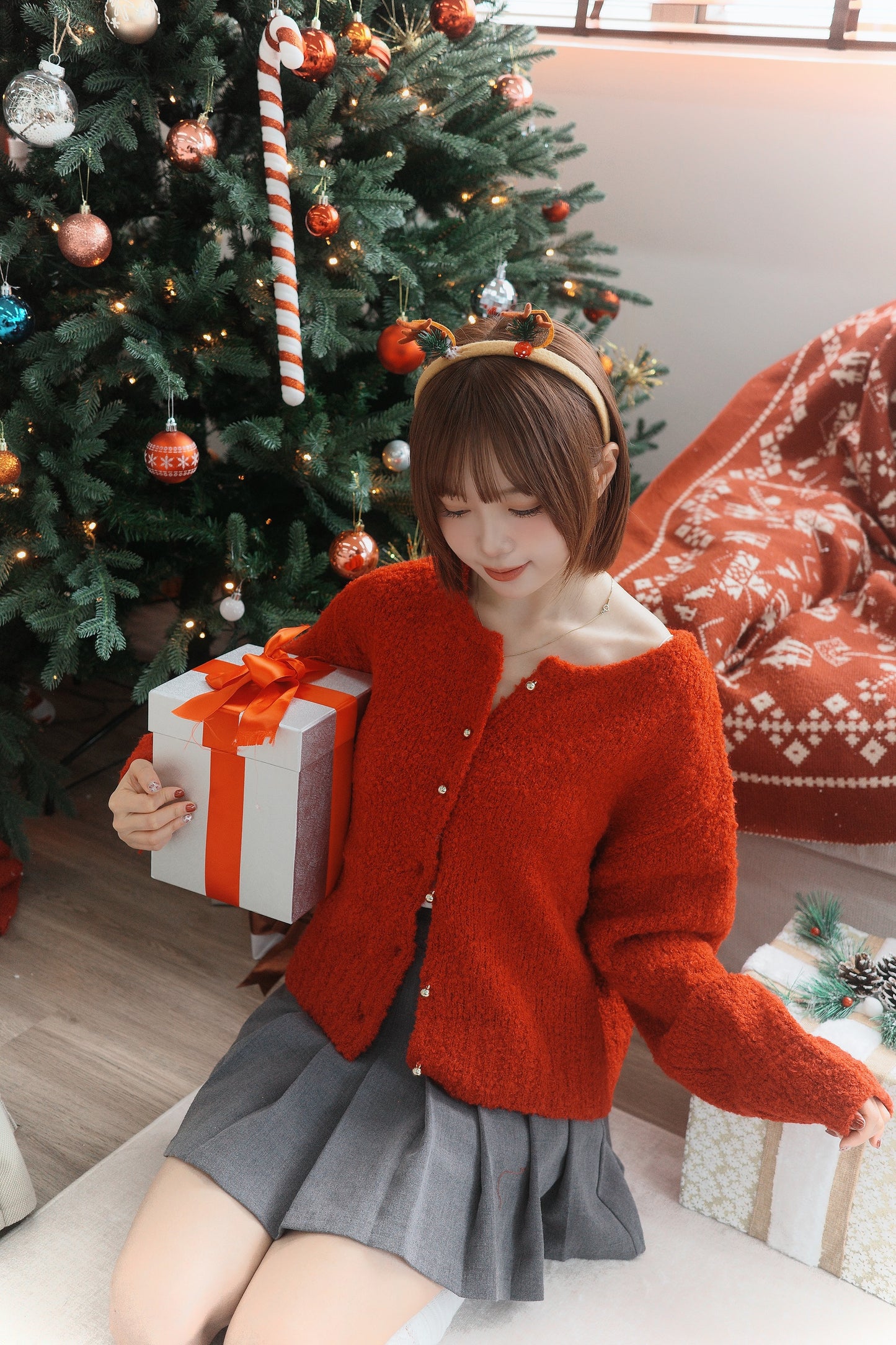 47% WOOL 金扣針織外套