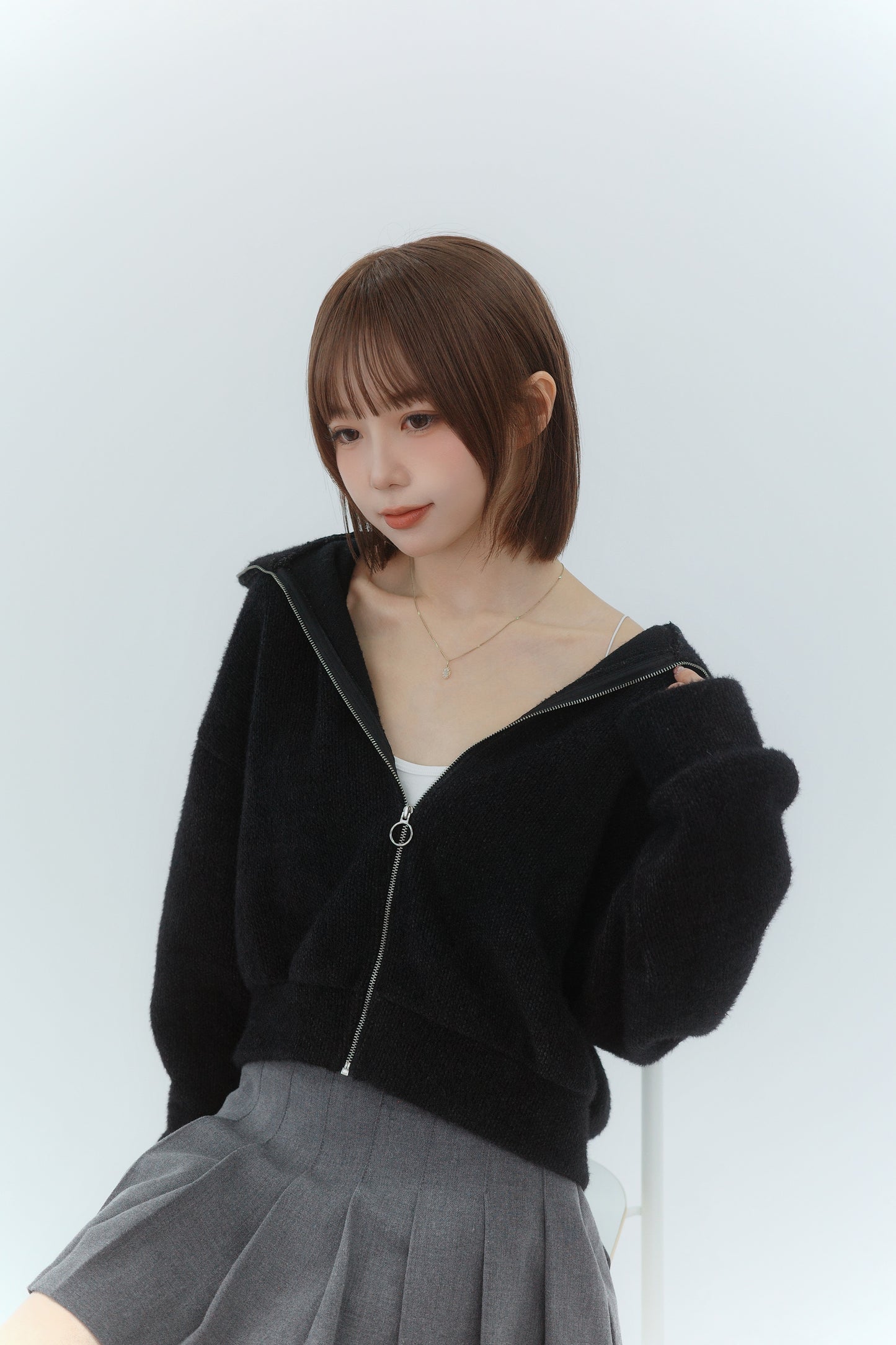 SOFT FAUX FUR ZIP-UP JACKET