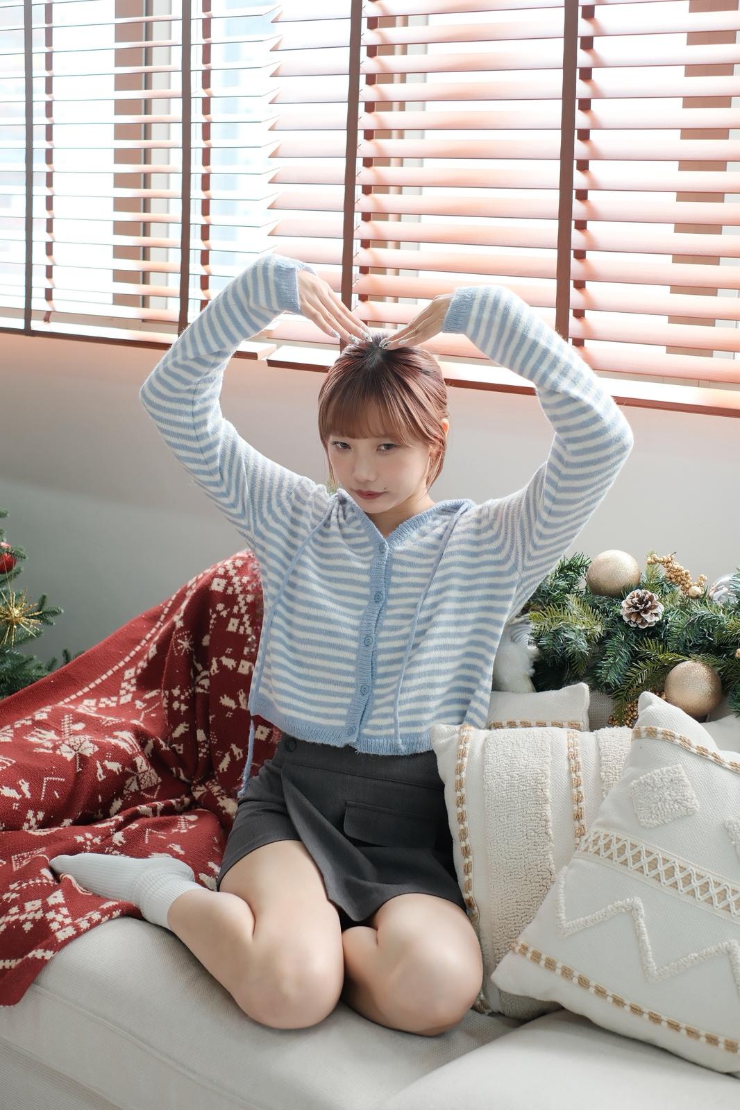 連帽針織開胸上衣