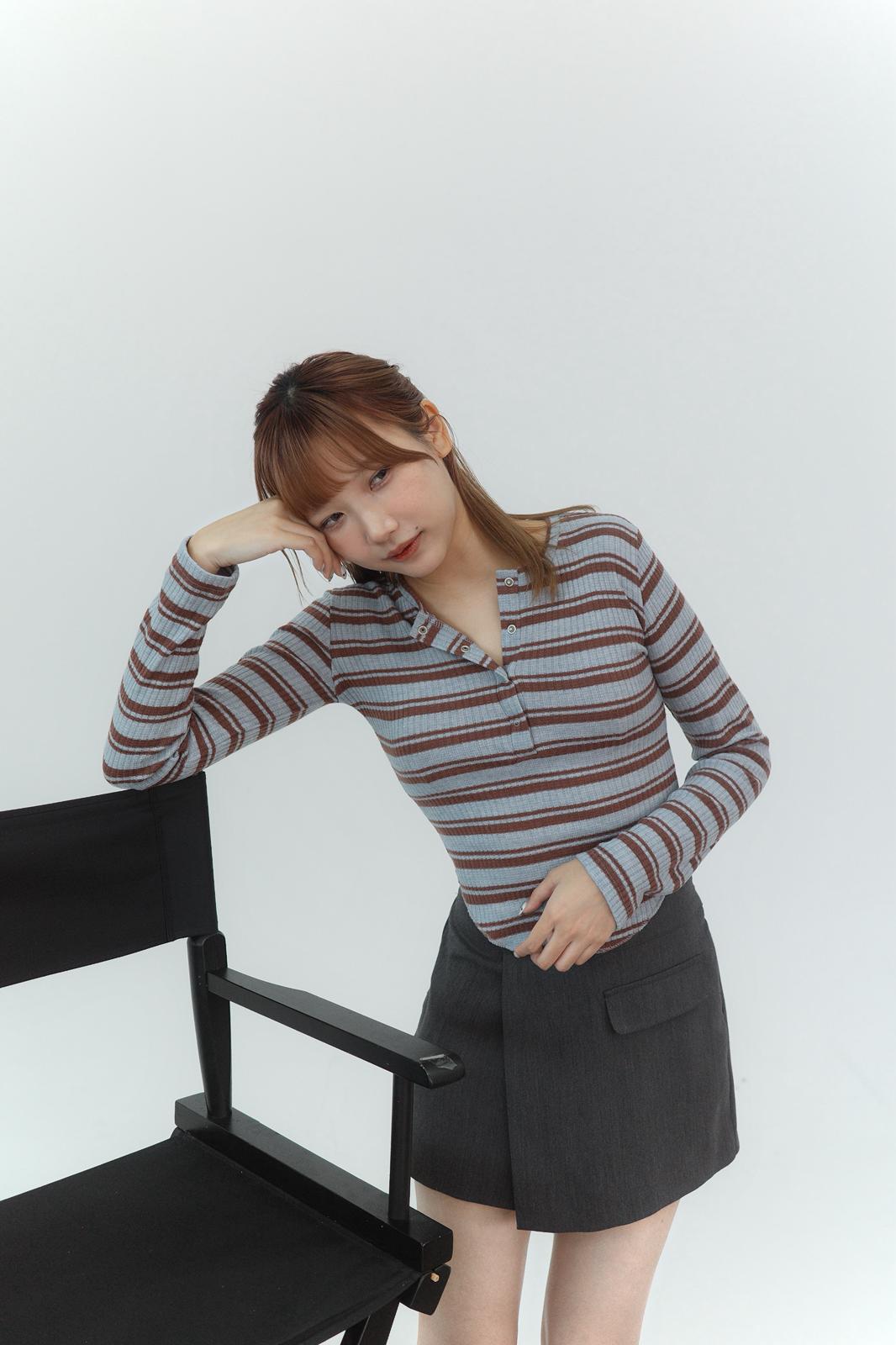 ROUND CUT間紋長袖TEE