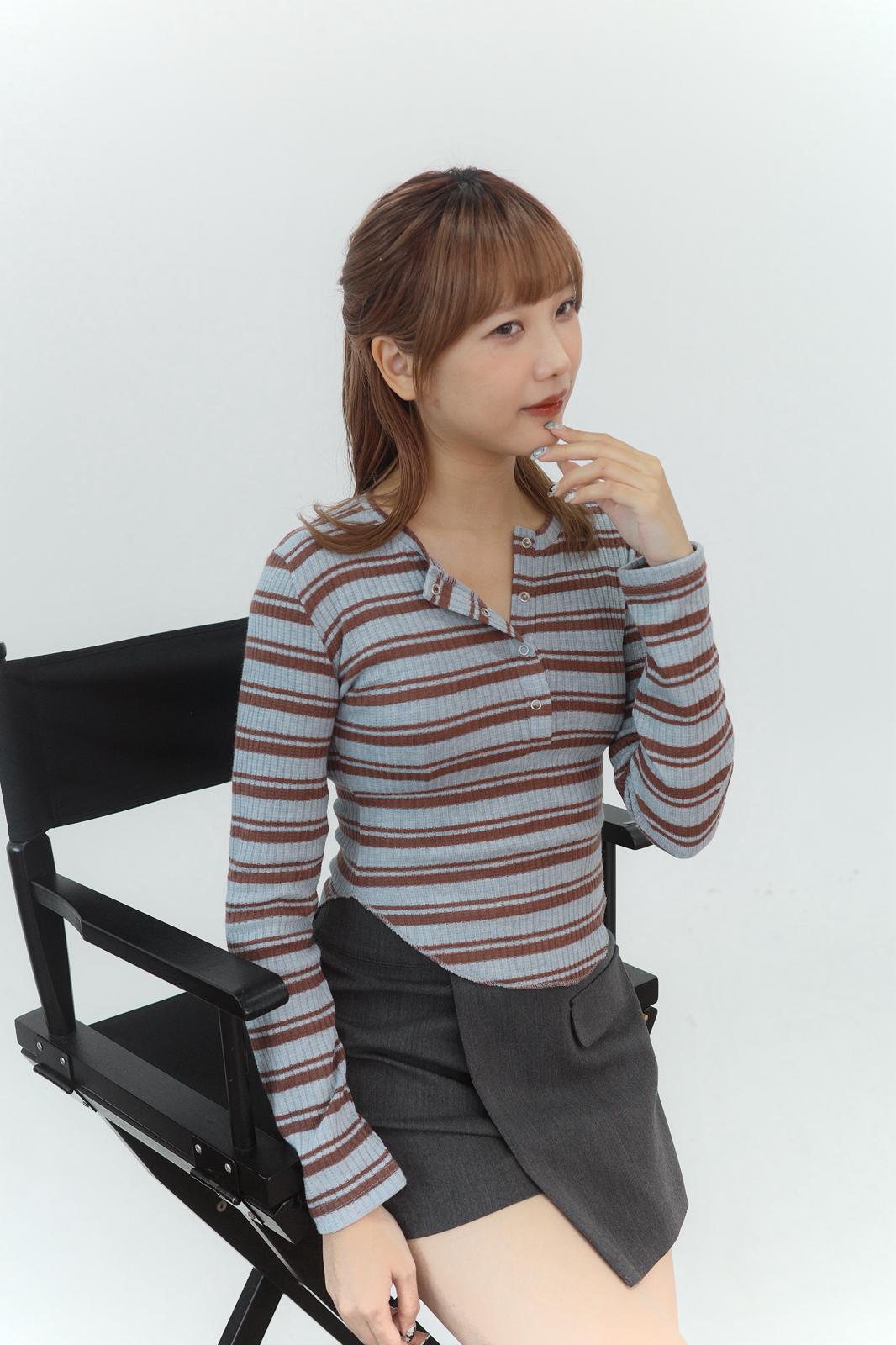 ROUND CUT間紋長袖TEE