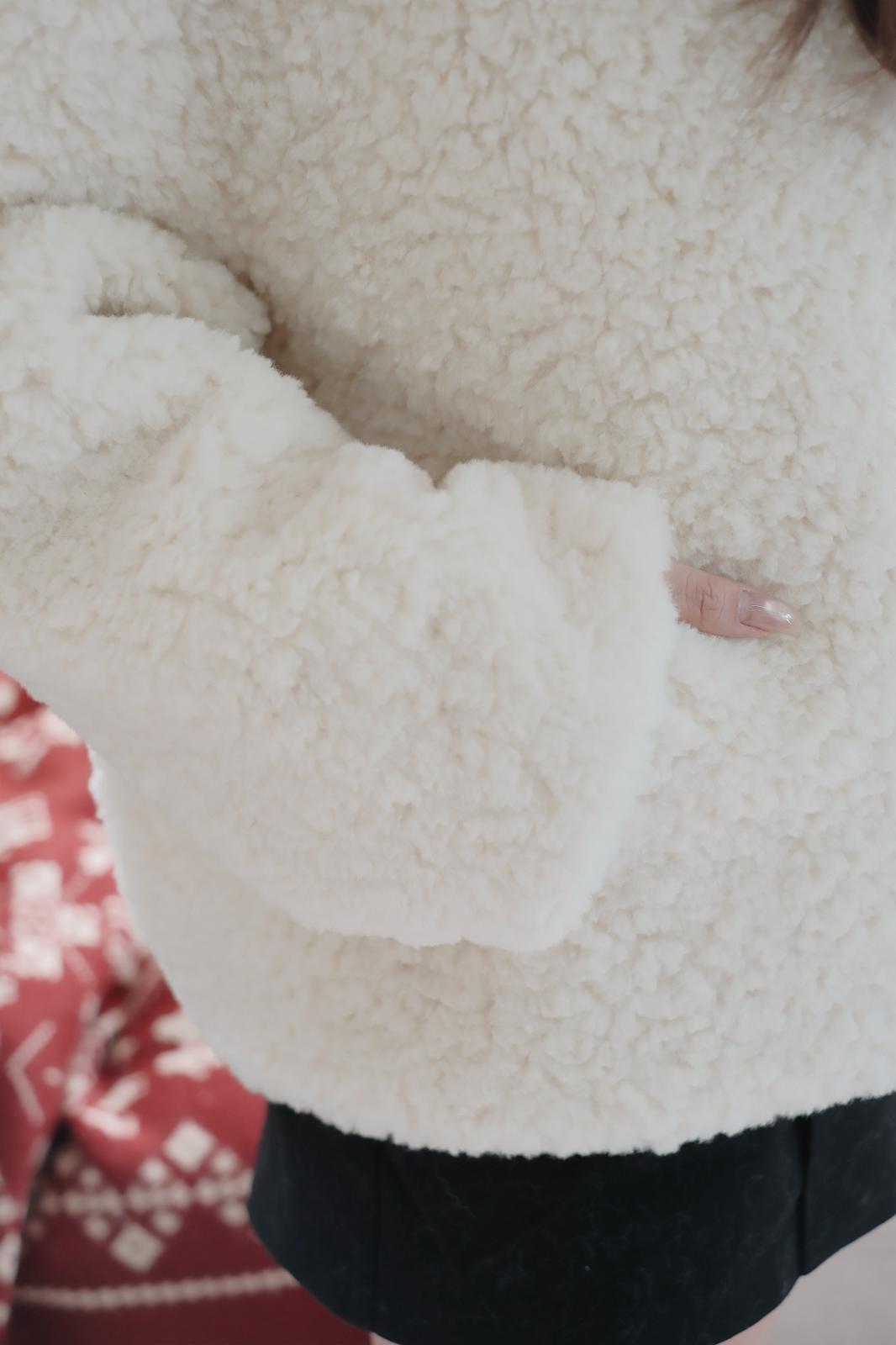 小綿羊反領鈕扣外套