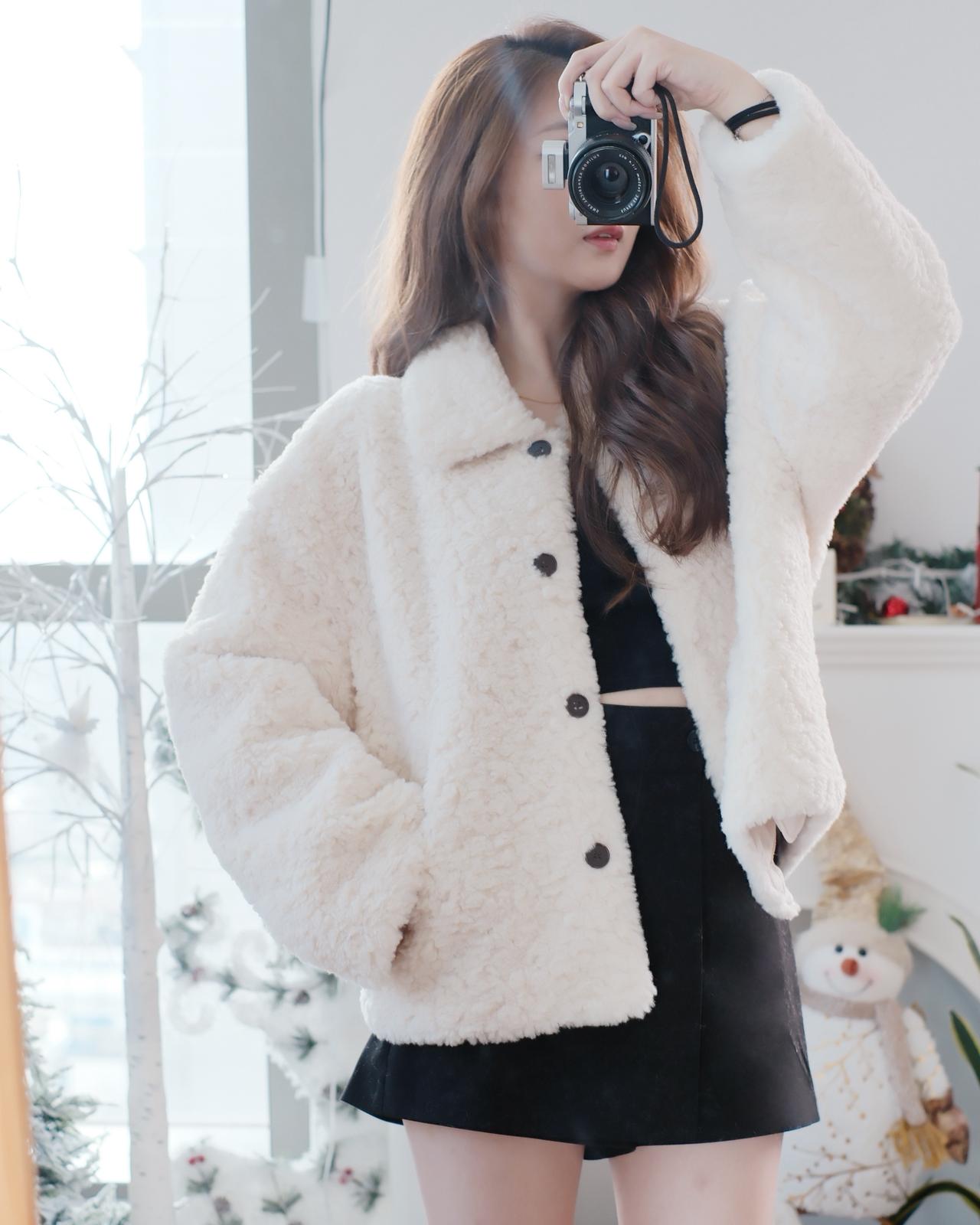 小綿羊反領鈕扣外套