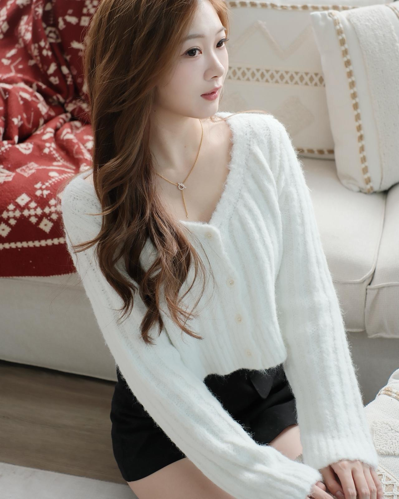 20%WOOL短版開胸上衣