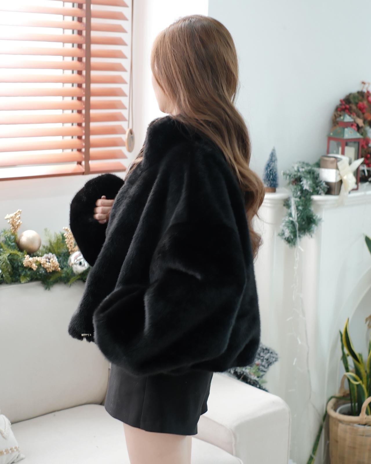 FLUFFY束繩毛毛外套