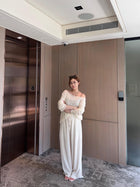 慵懶長版寬領罩衫