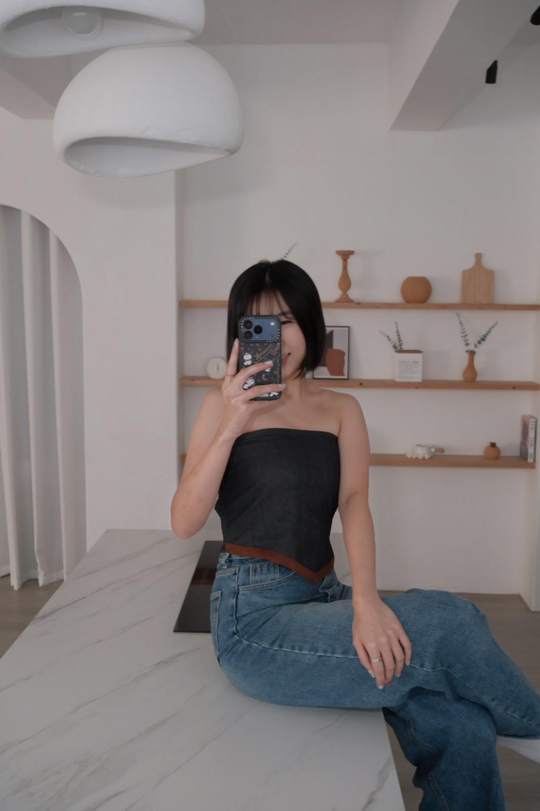 牛仔風圍邊TUBE TOP