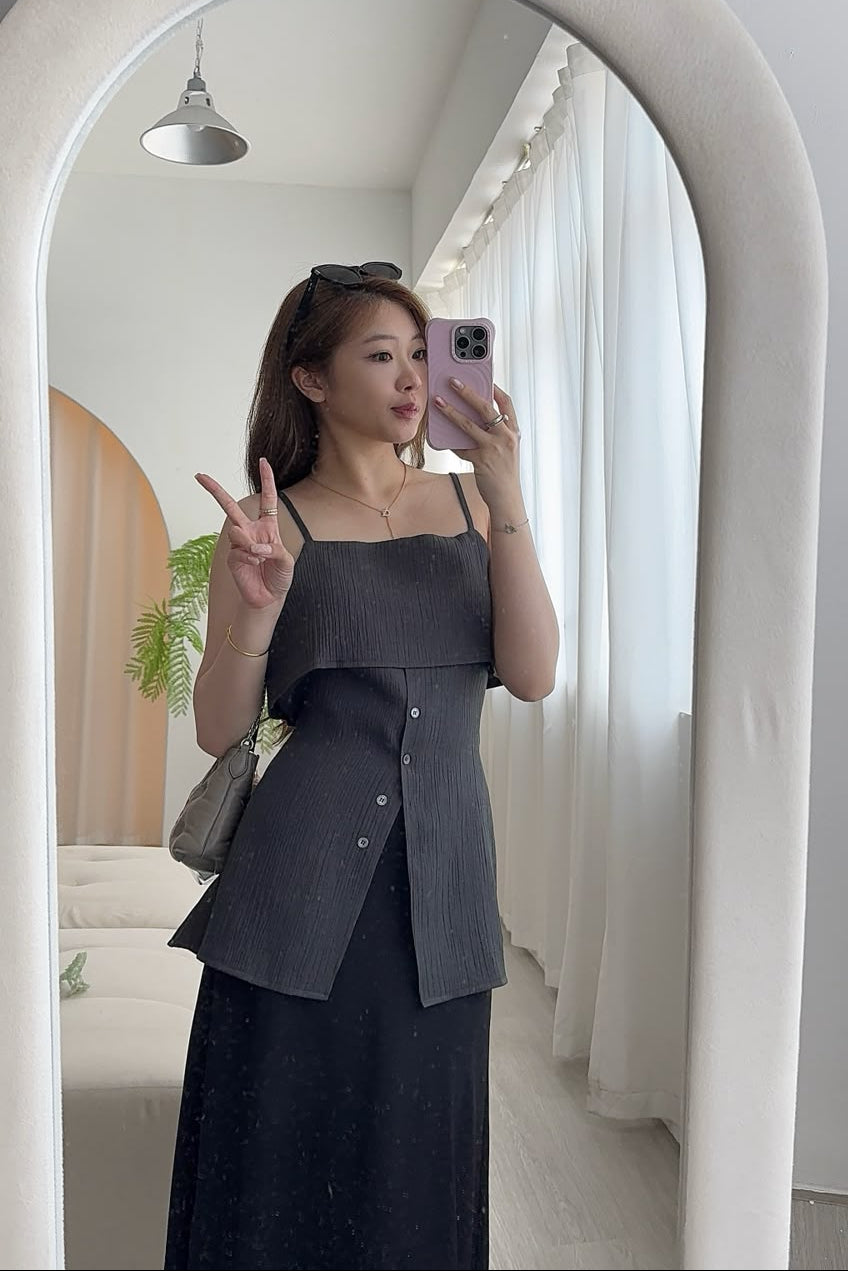 SIMPLE LINE紋理吊帶上衣