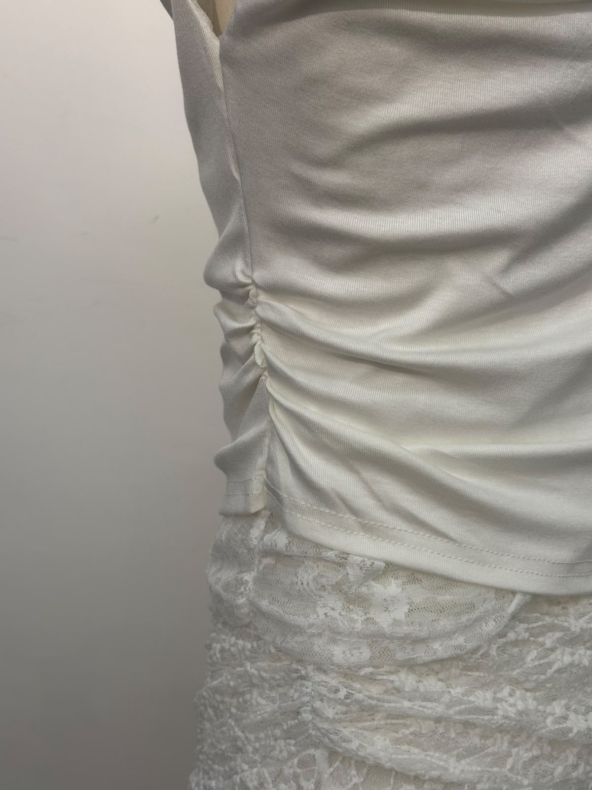 LACE LAYER露肩短袖TEE