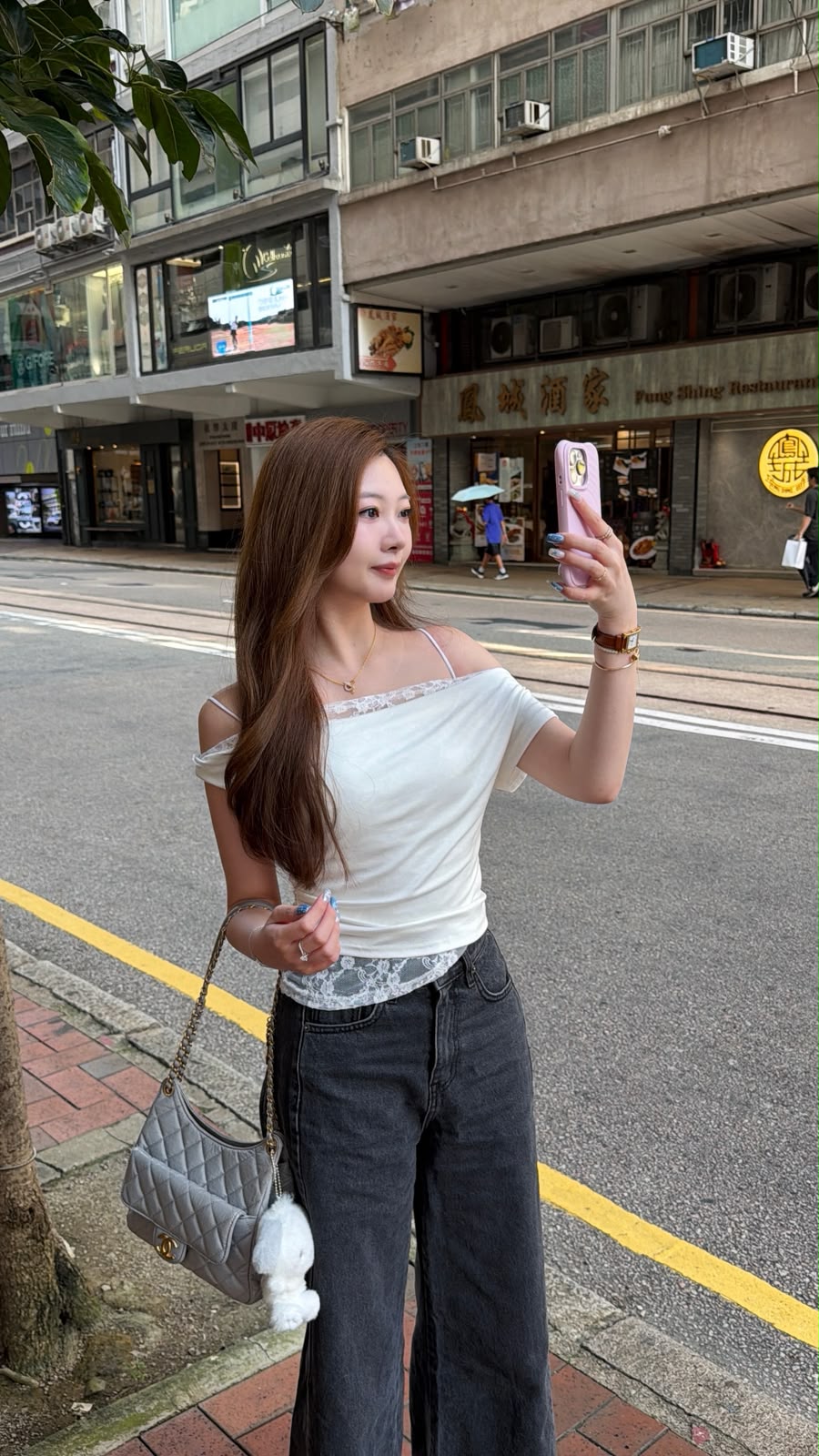 LACE LAYER露肩短袖TEE