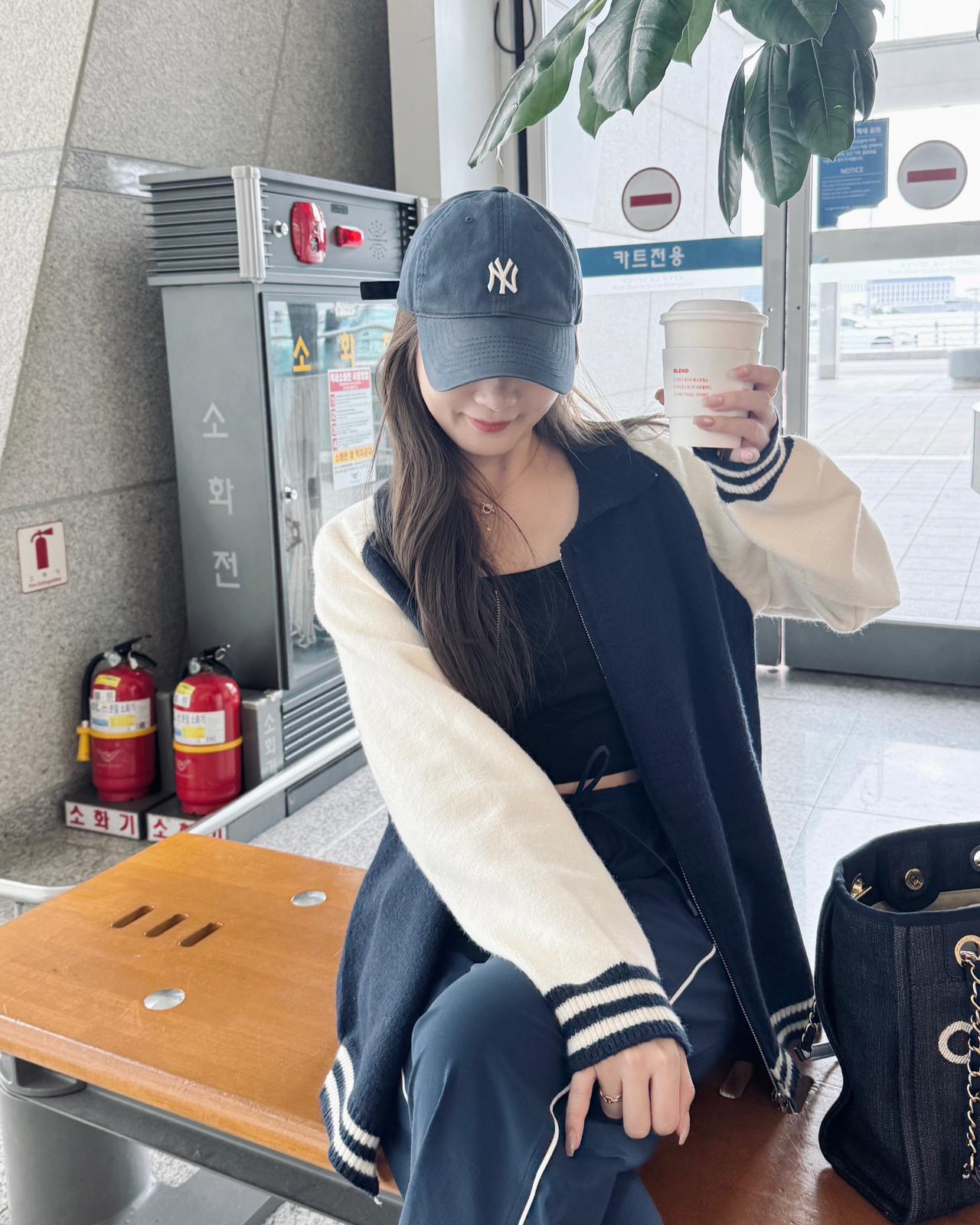 拼色拉鍊針織外套