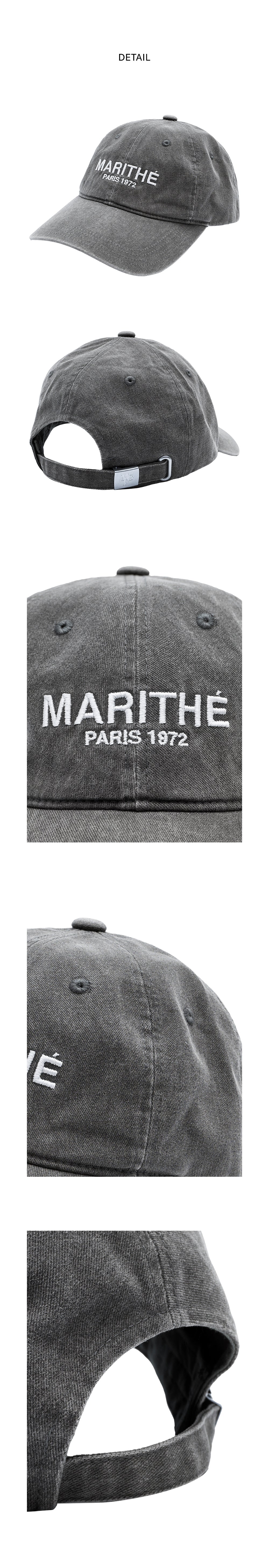 MARITHE Denim Washing Logo Ball Cap