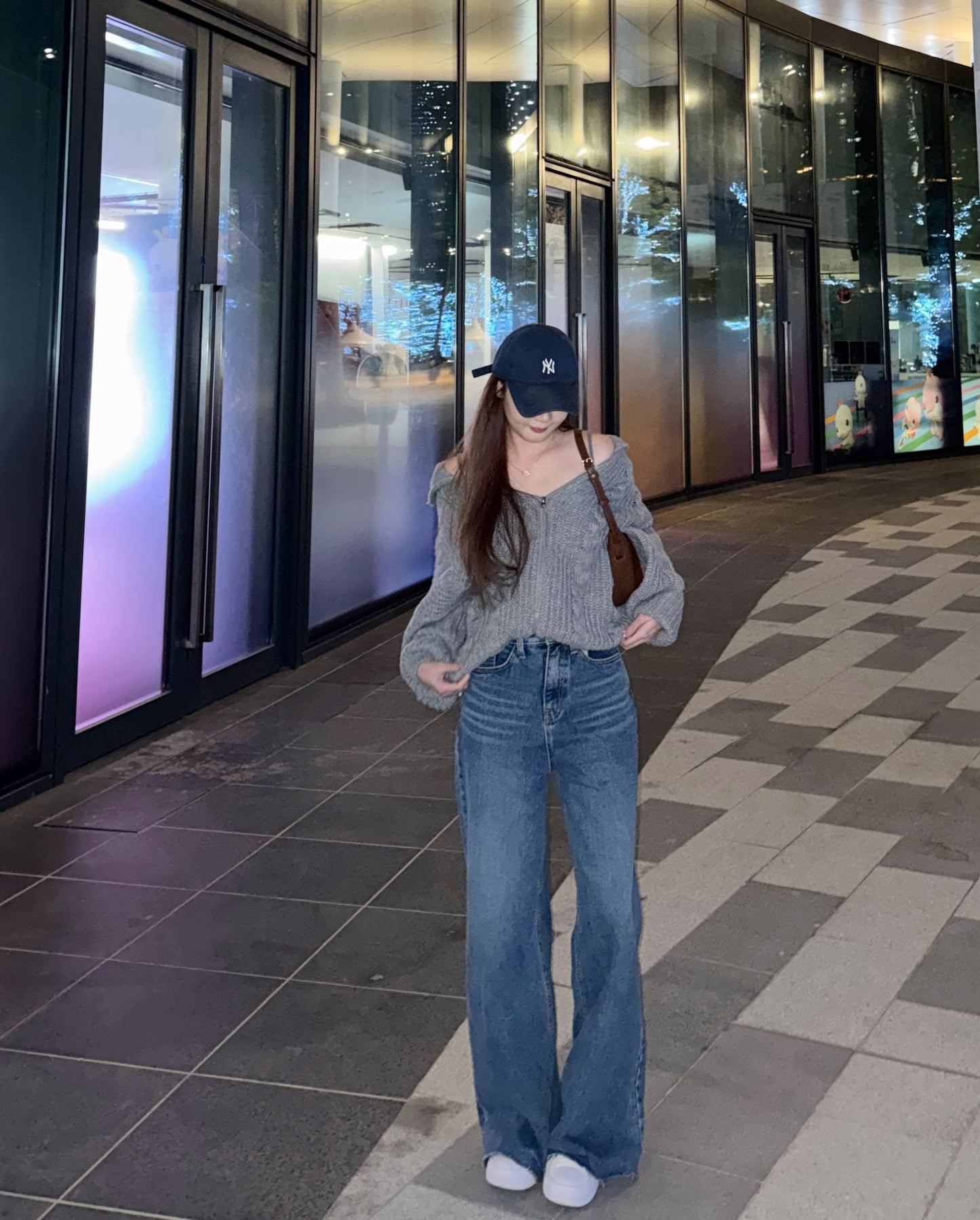 OVERSIZE拉鍊扭紋針織外套