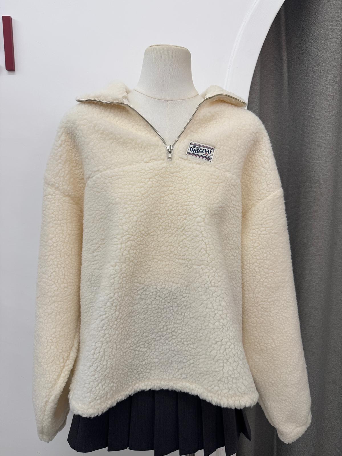 小綿羊拉鍊翻領衛衣