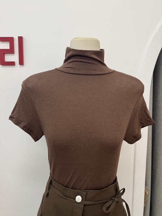 Clean fit高領軟糯短TEE