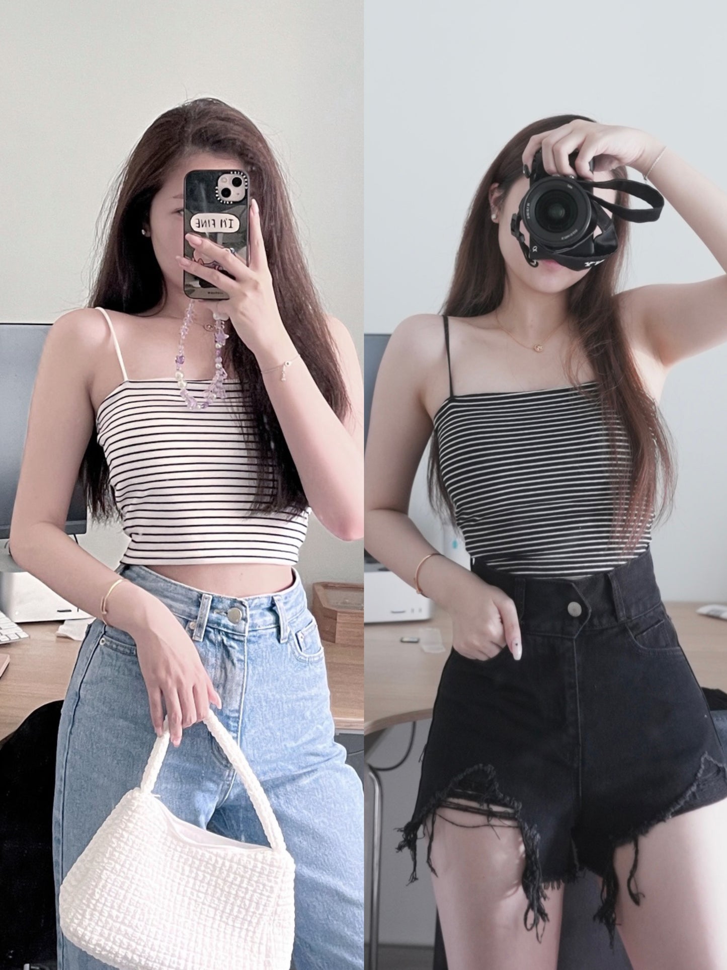 STRIPE CROP BRA TOP