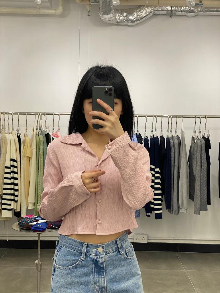 PINK CROP SHIRT