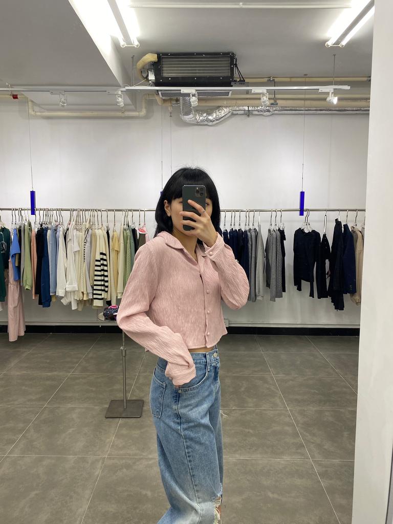 PINK CROP SHIRT