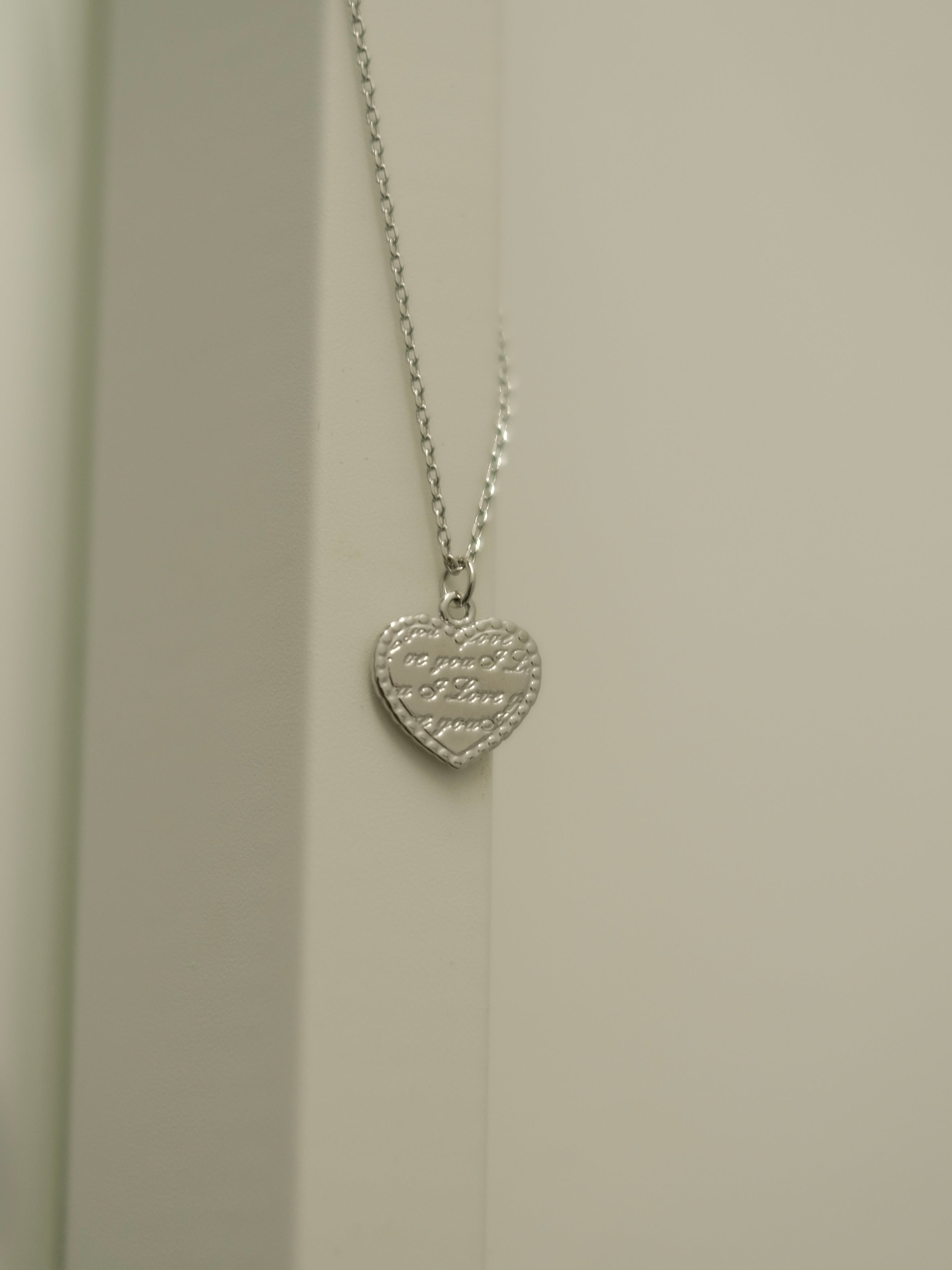 SCRIPTED HEART NECKLACE